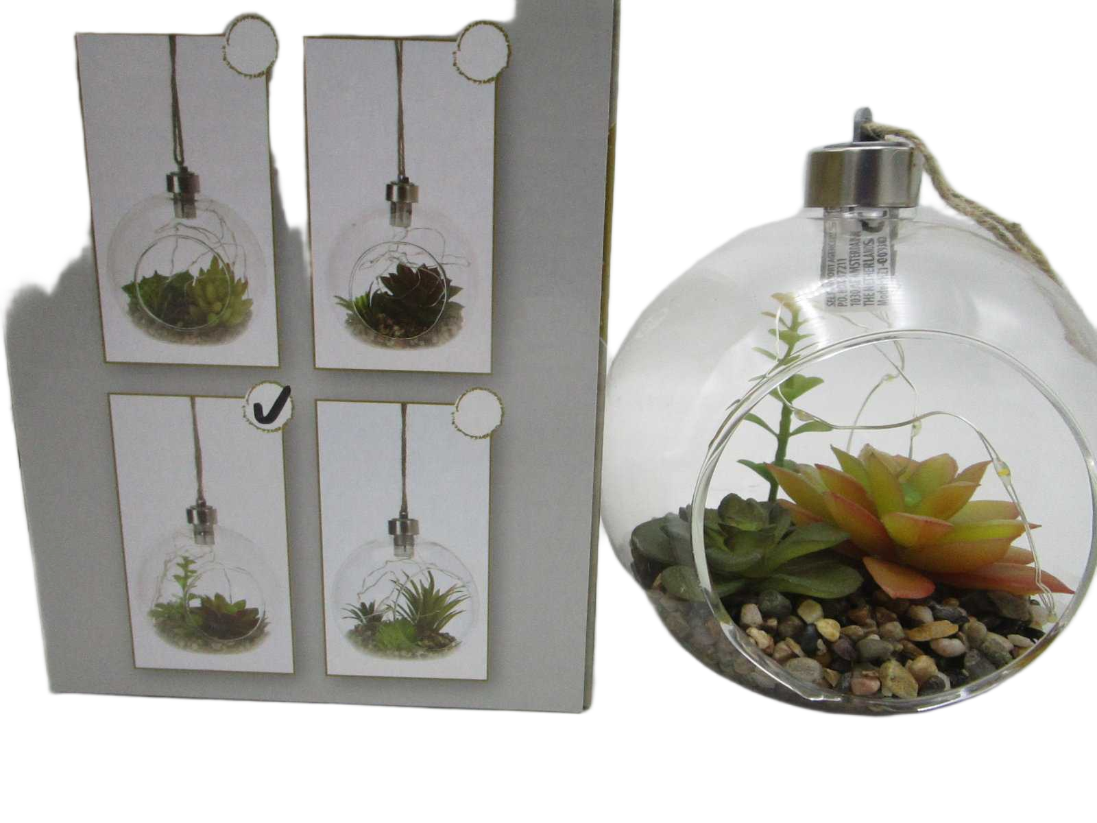 Artificial Plant In Glass Hanger 4ass