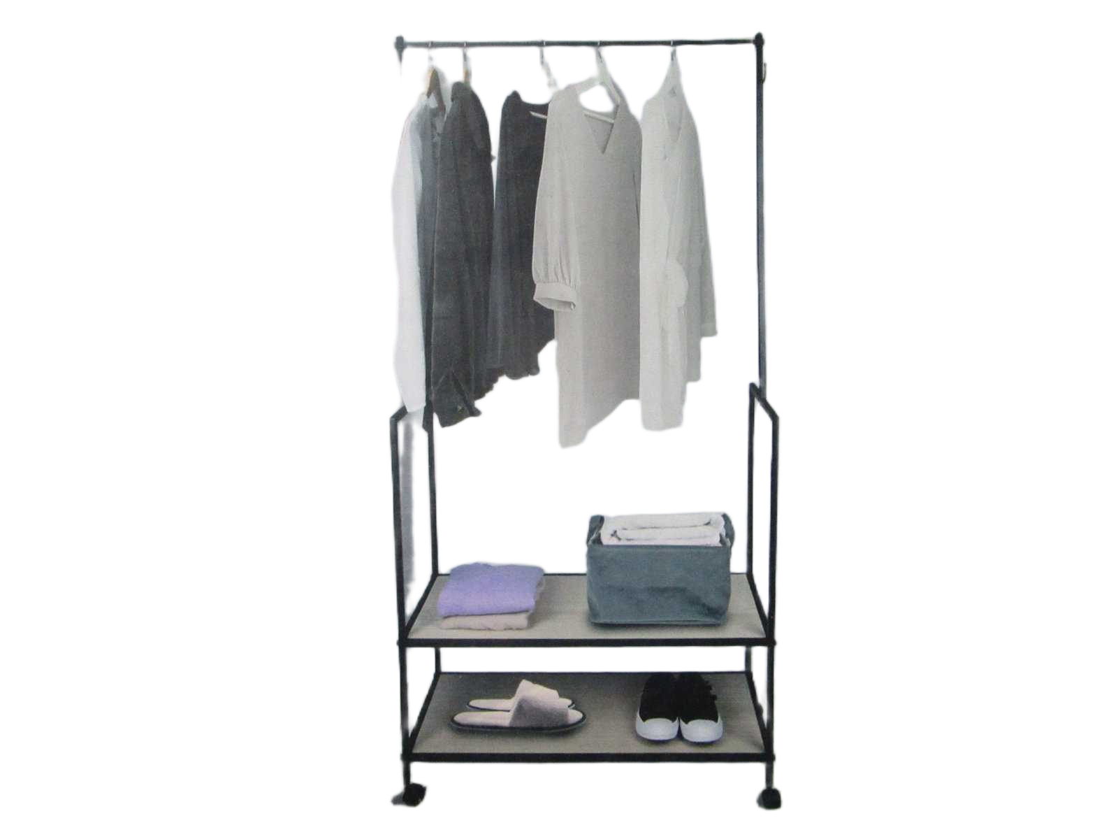 Coat Rack Metal Rod 2 Hooks