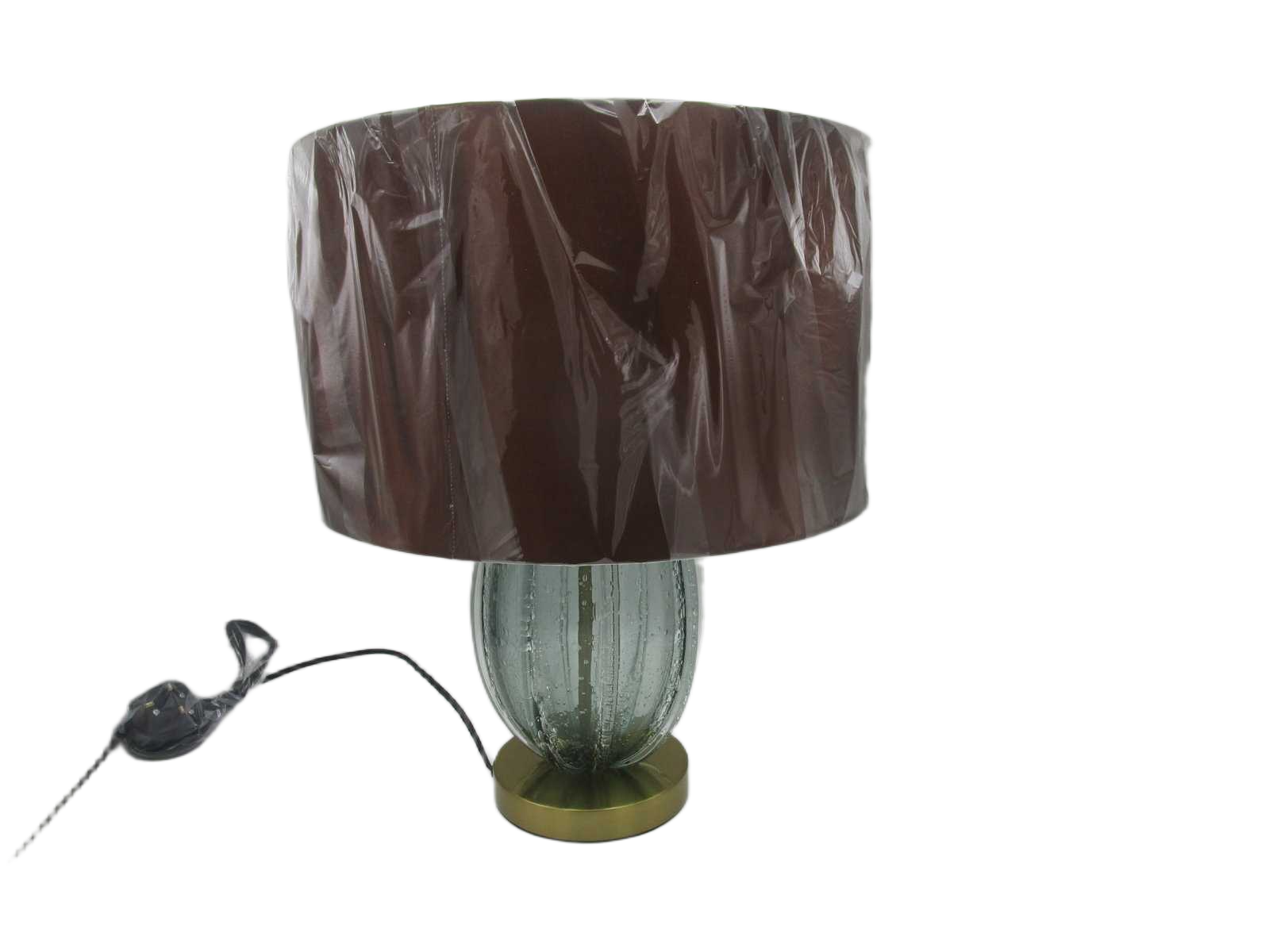 Table Lamp Crystal + Cloth + Iron With E27 Ampoule