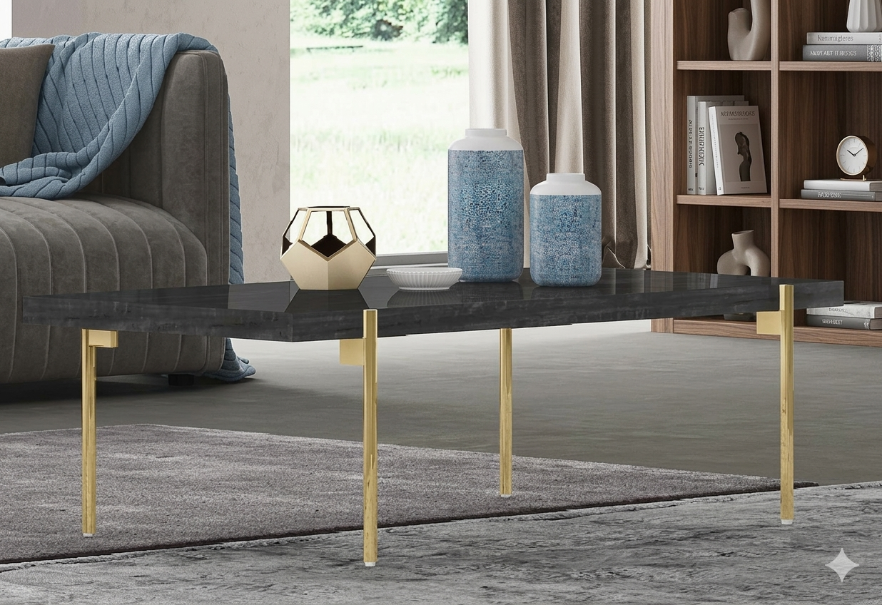 Coffee Table Grey Angley(8273-4 Hg)+titanium Gold1300x700x400 2cl=