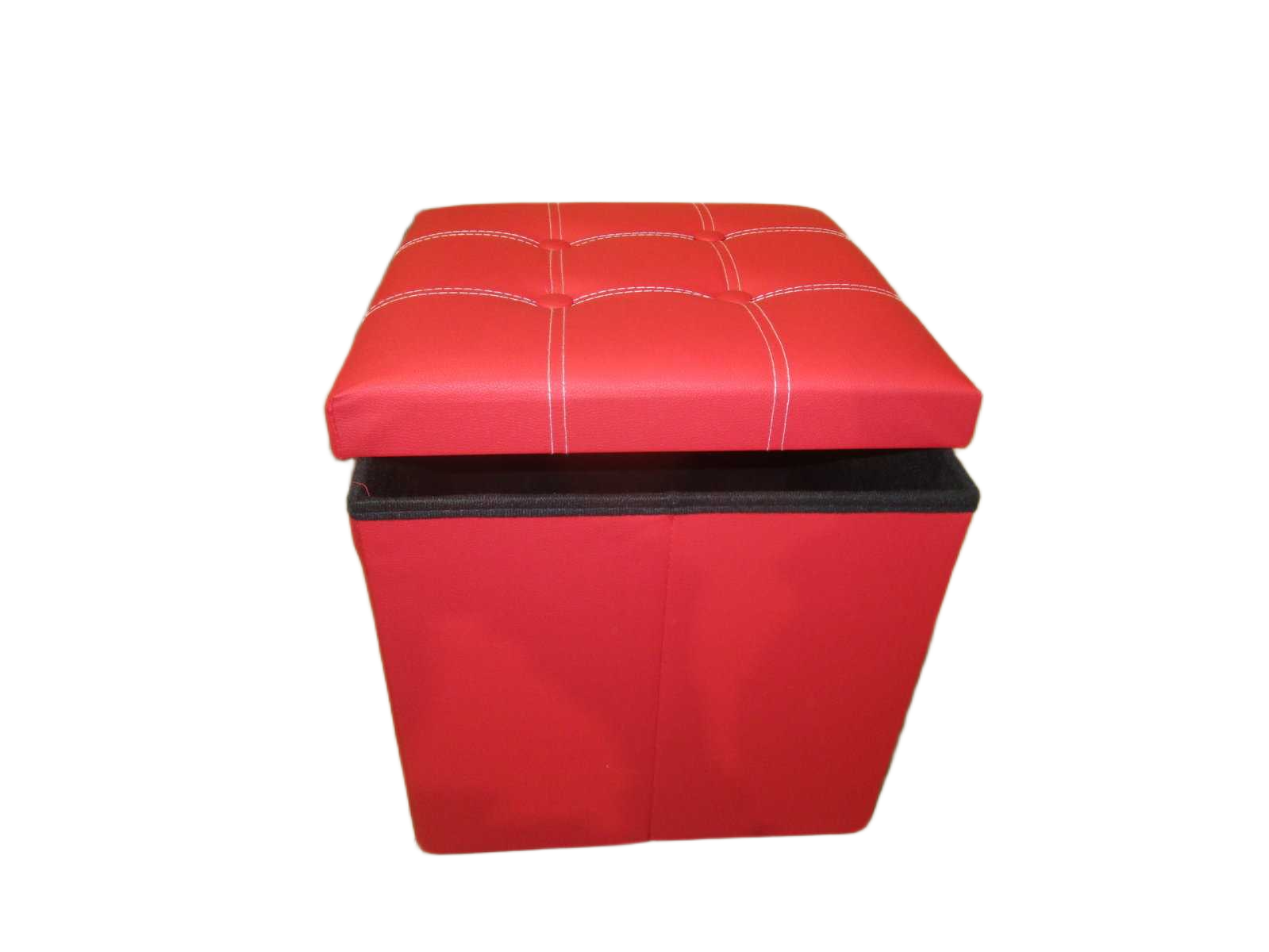Stool With Storage D Red 38*38*37cm