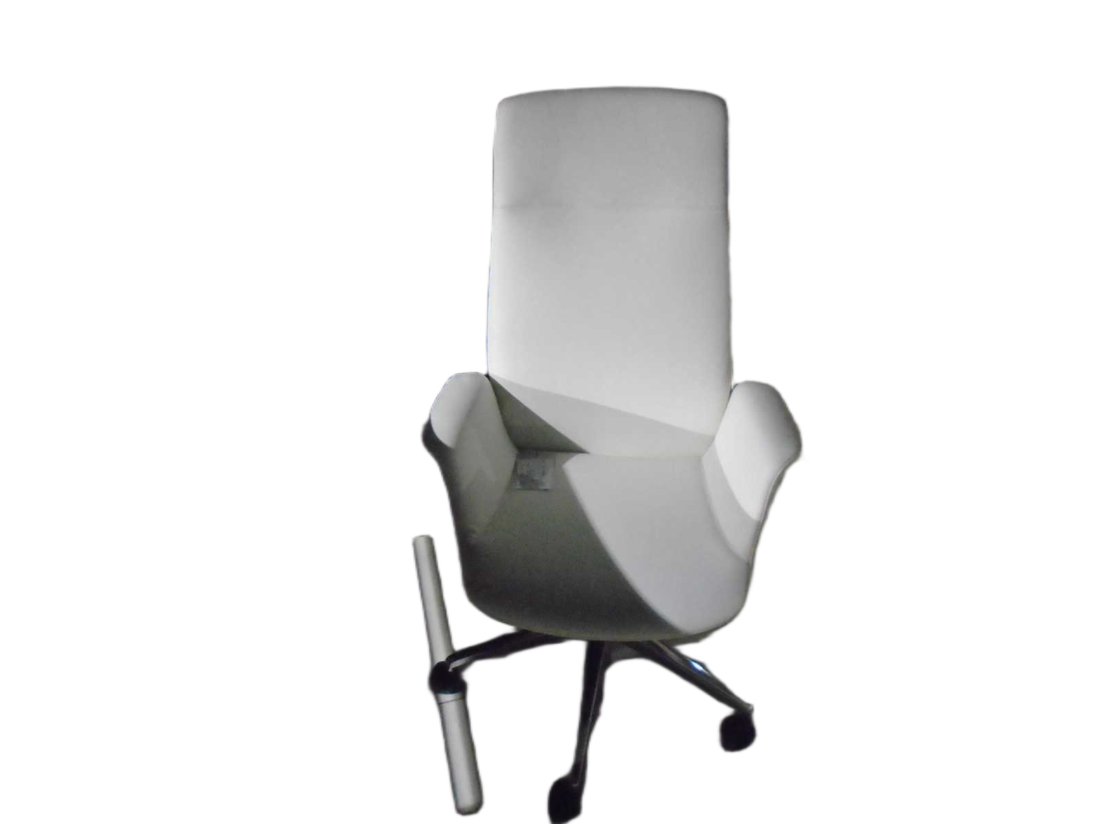 High Back Office Chair, Half Leather Synchronized Mechanism 4 Positions Locked 635 White69*64*115
