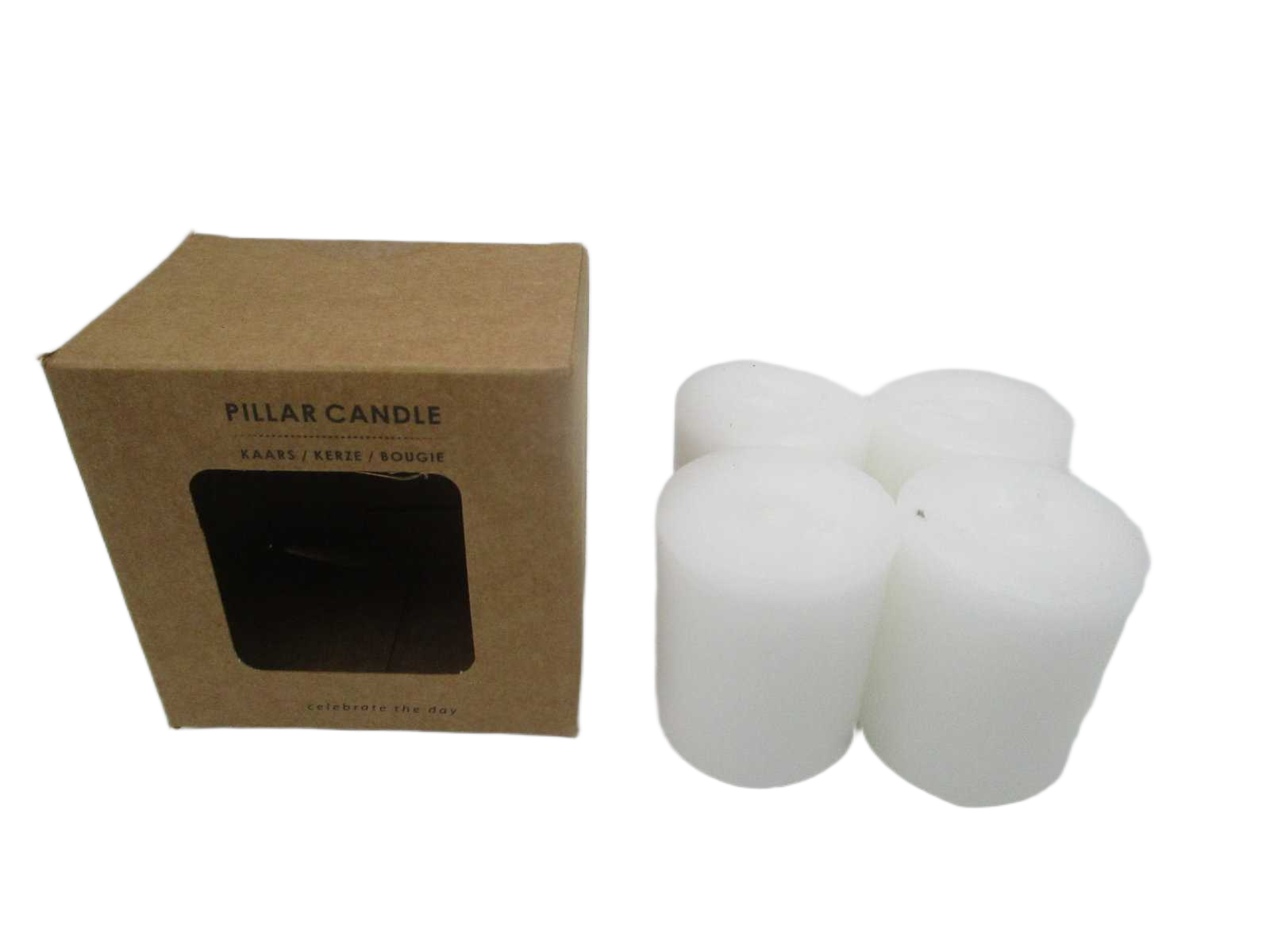 Candle 6cm Set Of 4 White