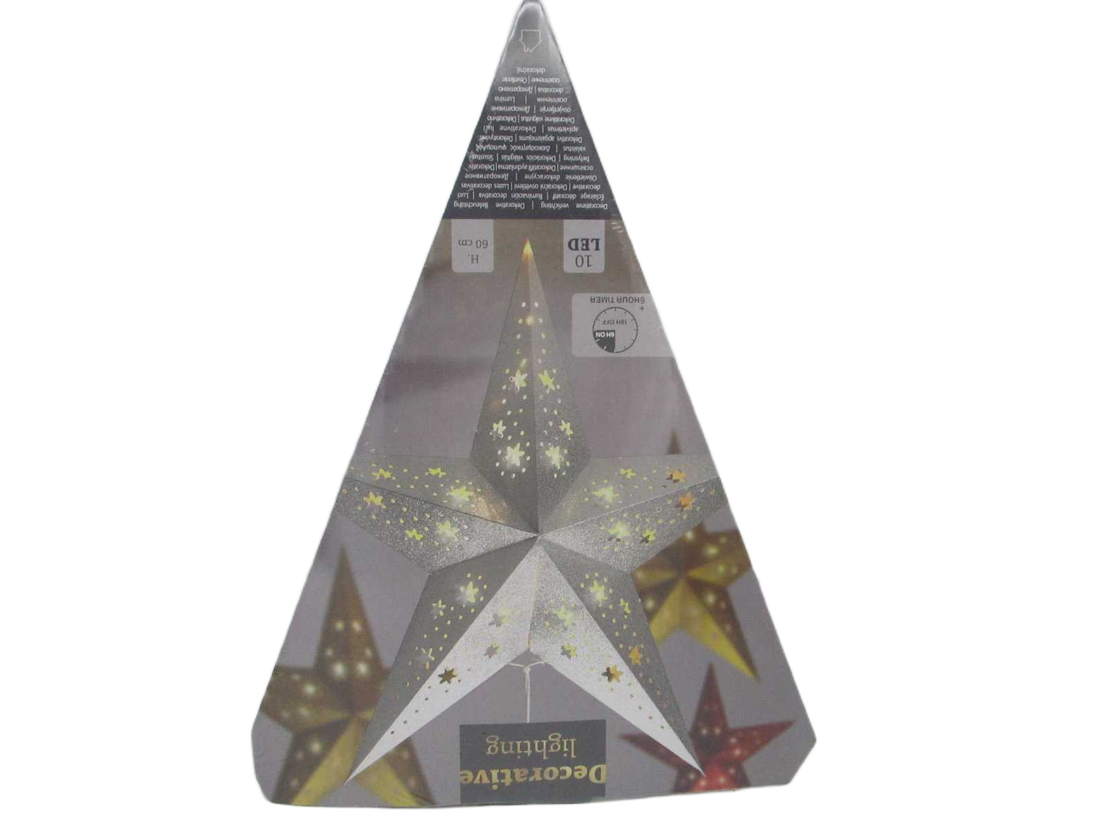Christmas Star Paper Led 60cm Silver