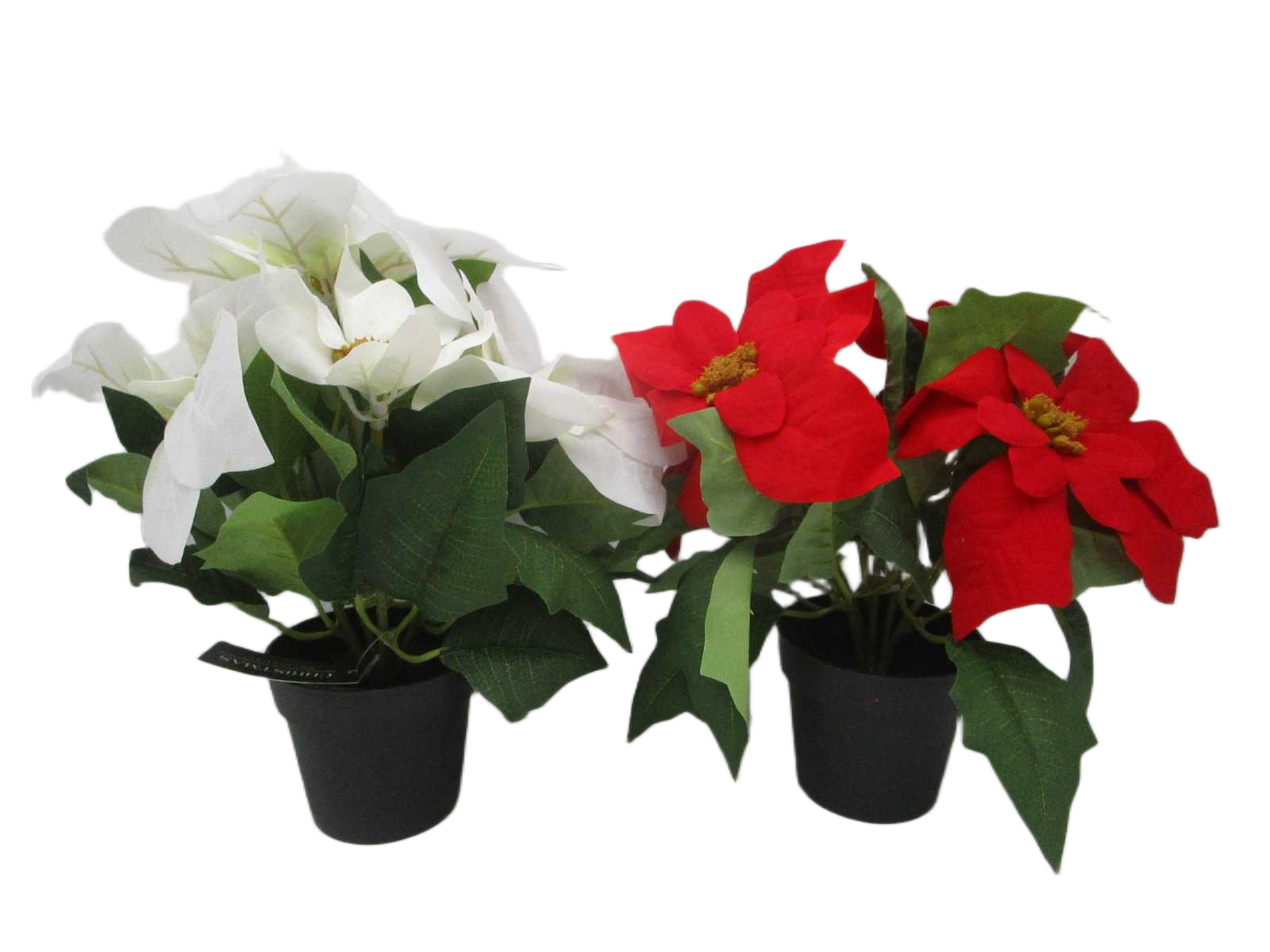 Artificial Poinsettia In Pot, 26cm, Pot