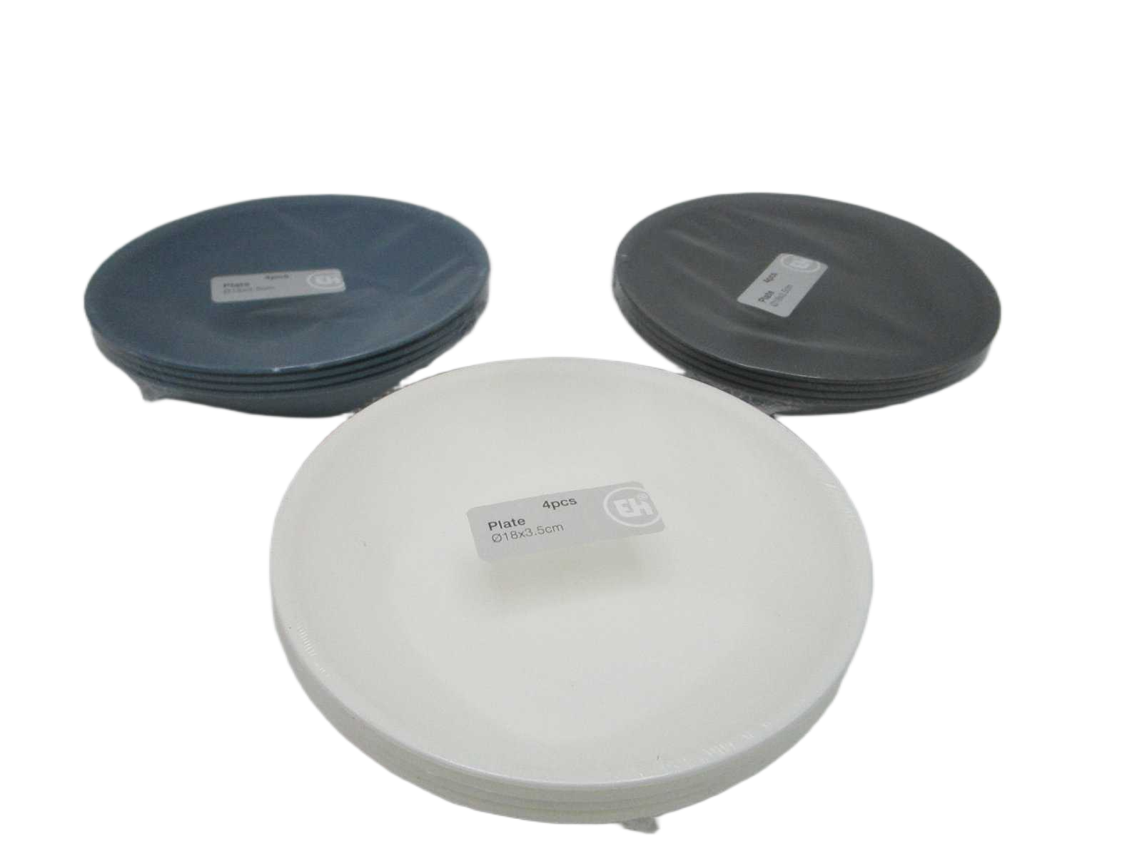 Plate Deep Pp Set Of 4pcs 3ass
