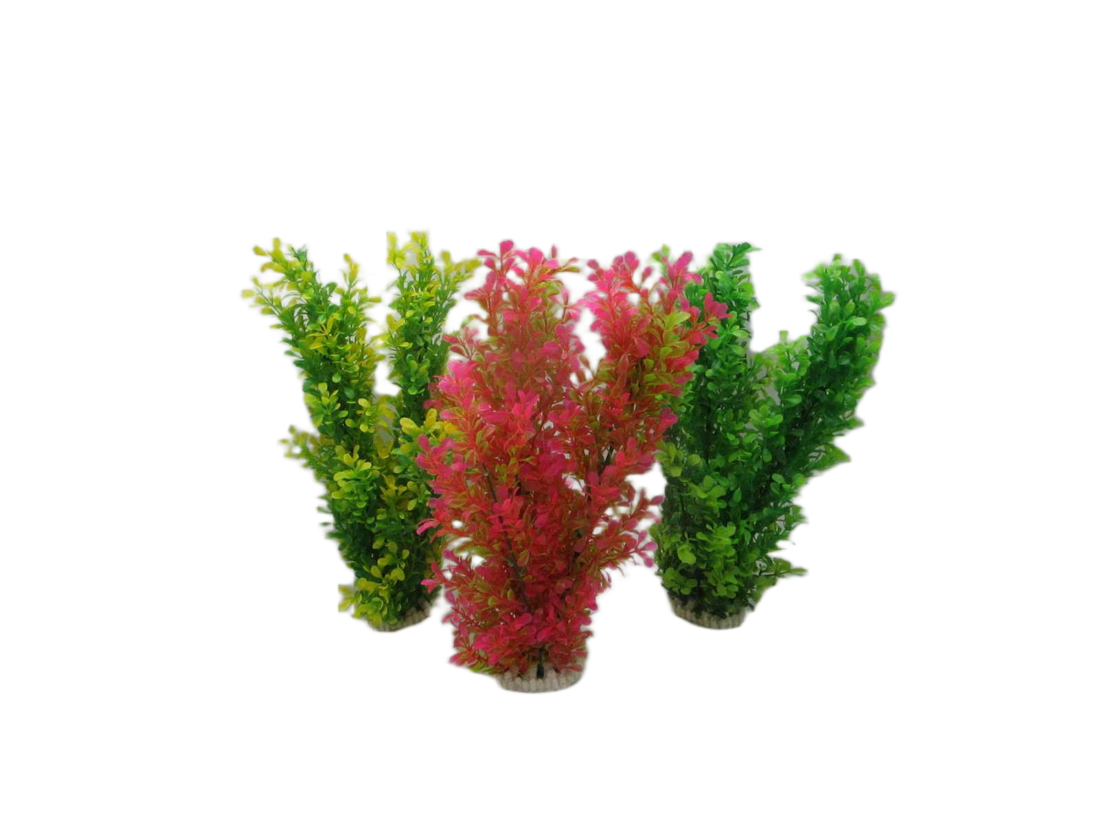 Artificial Plant For Aquarium Pink+yellow+green 38cm