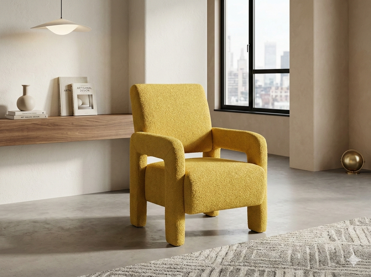 Armchair Textil Yellow Yellow Ygm-13 62x60x88
