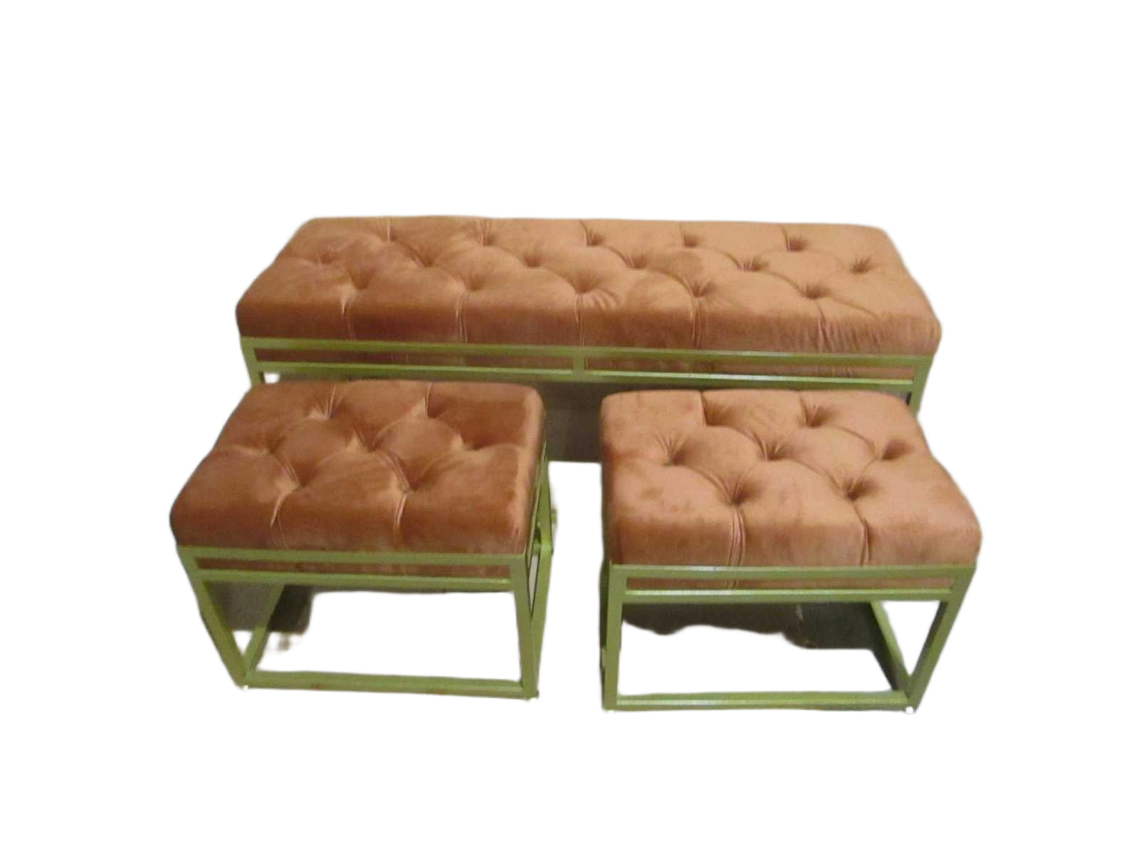 Pouf Set Fo 3 9 Terrocota 120x43x48 51x34x40