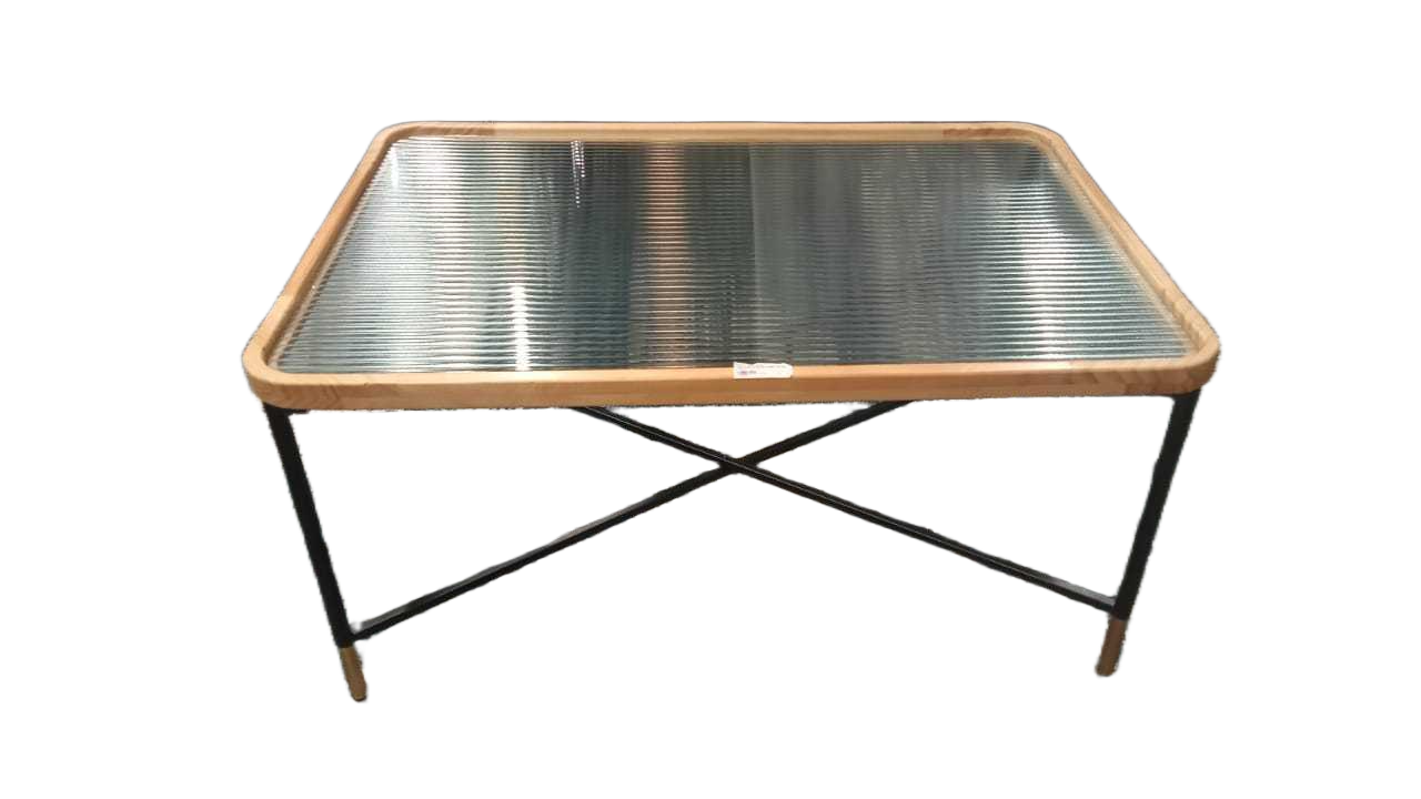 Table Nature Wood Black Metal 90*60*46cm