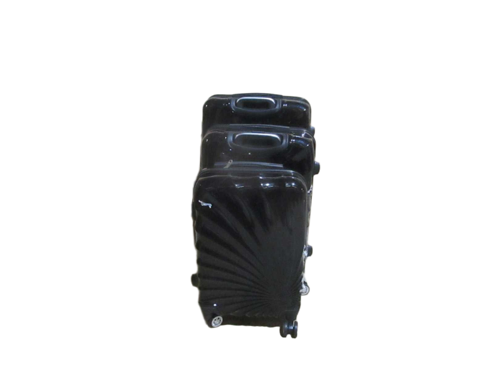Luggage Set Of 3pcs W Pvc Black S:56*24*35cm M:66*27*40cm L:76*30*45cm