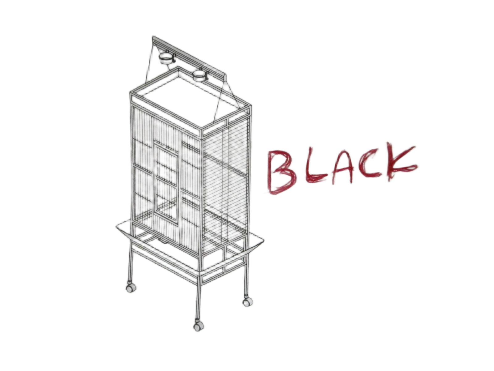 Metal Bird Cage Black 102,5*80*172 Cm