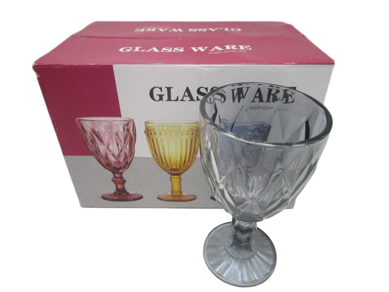 Glass Cups Grey 300ml 9x17
