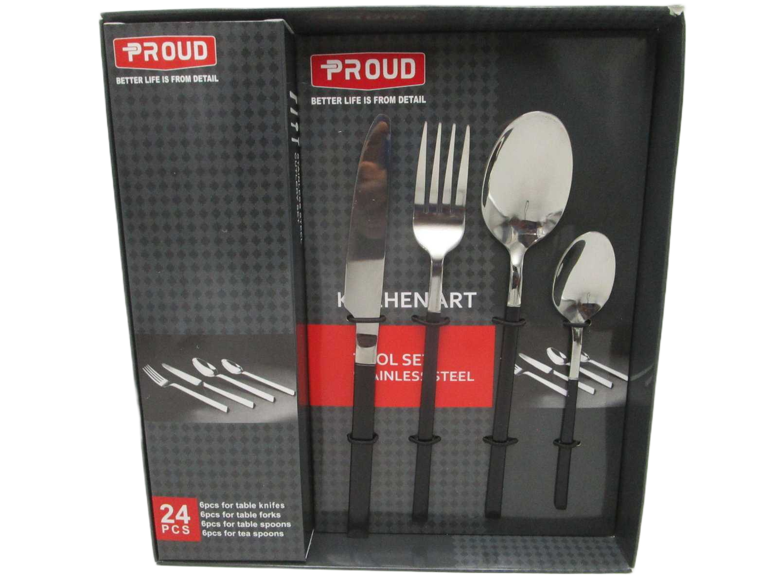 Cutlery Set Stainless Steel Black+ Silver