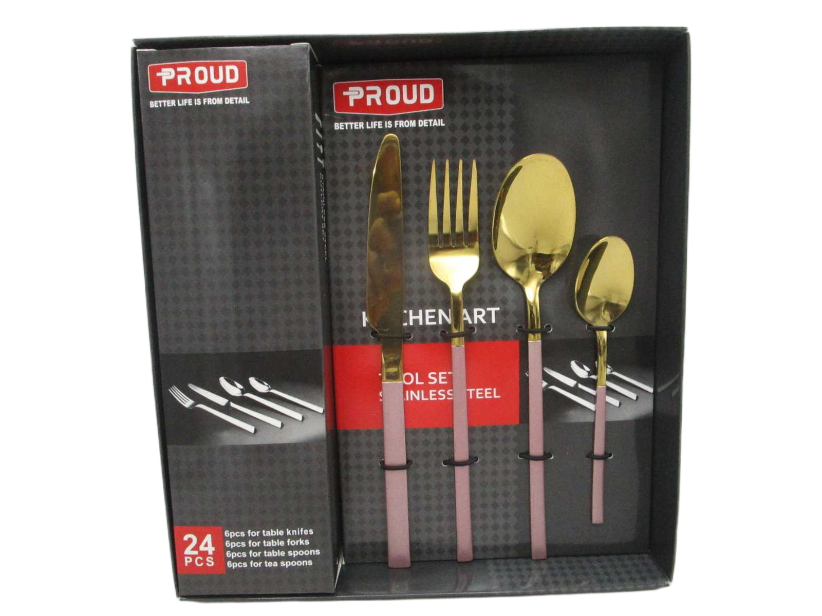 Cutlery Set Stainless Steel Pink