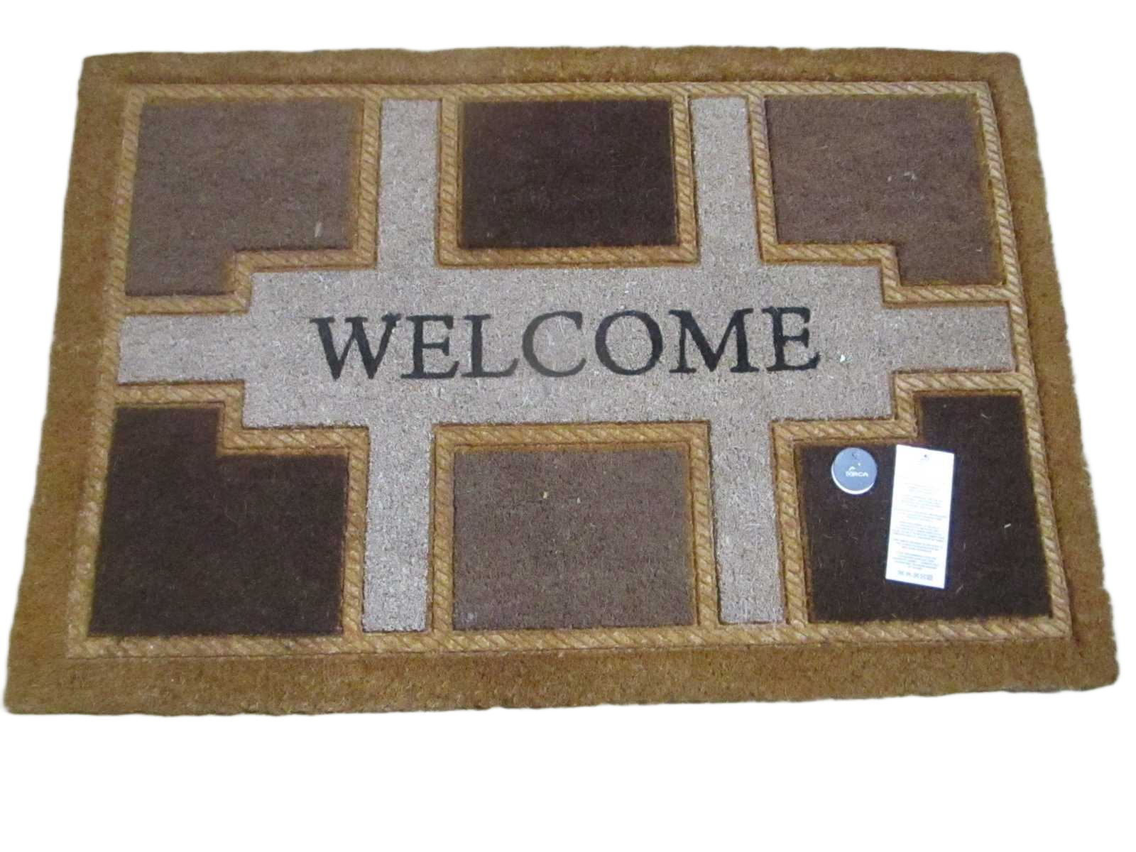 Doormat Natural Printed Embossed Coir + Pvc Backing - Weight 5800gsm - Thickness 1.5 Cm 1cl=
