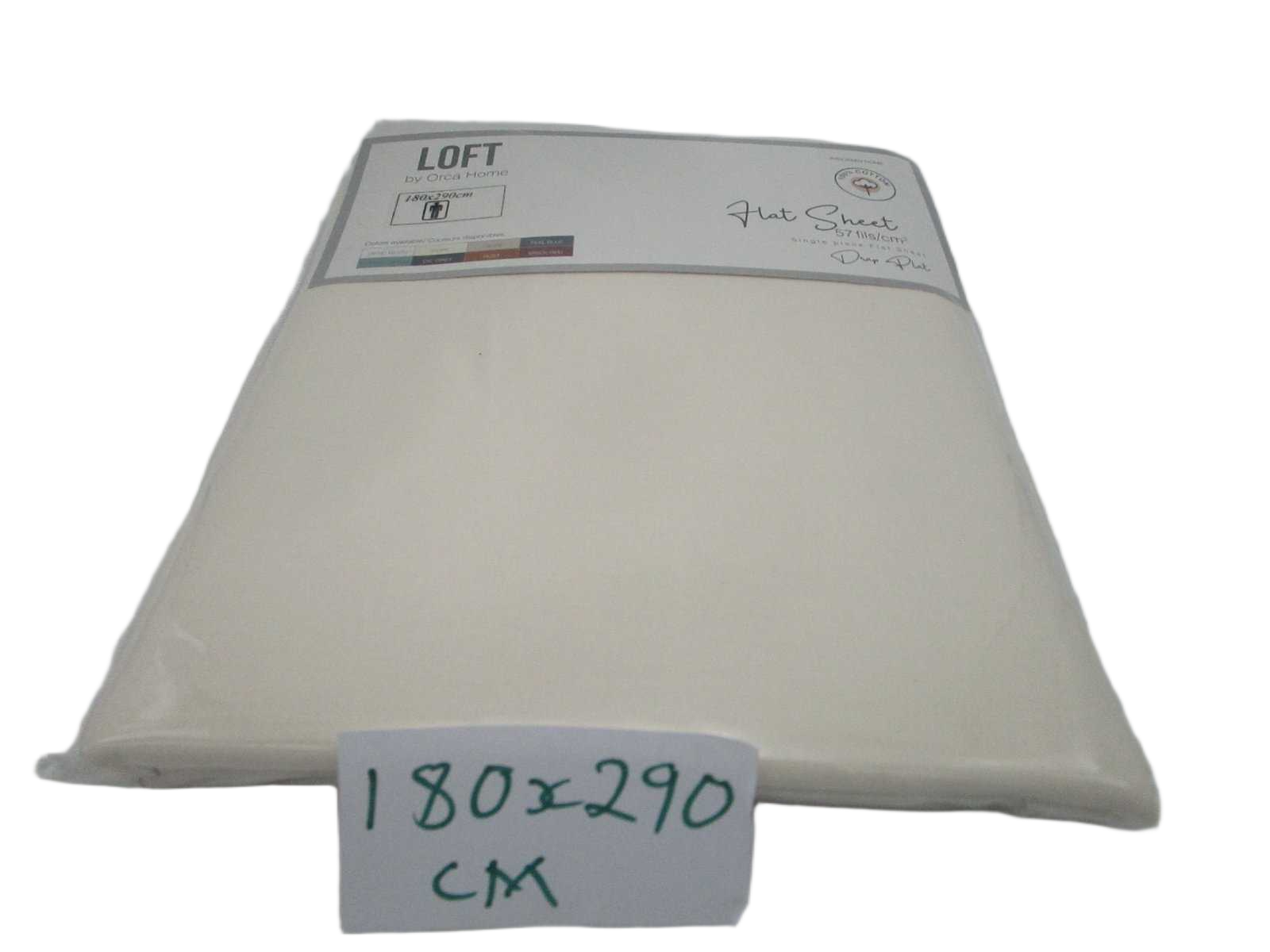 Flat Sheet Plain Col (100 % Coton 57 Fils 30 X 30 - 78 X 60) 103 Grs/M² 1cl=