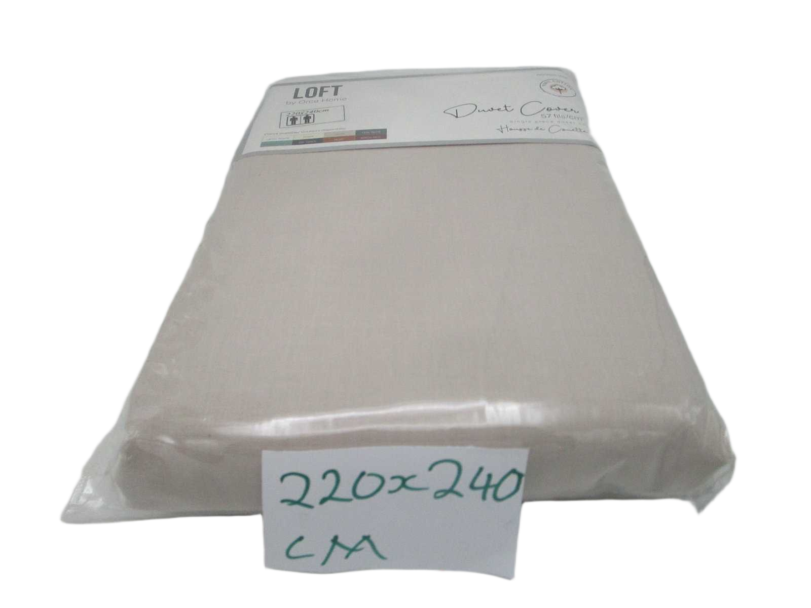 Duvet Cover Plain Col (100 % Coton 57 Fils 30 X 30 - 78 X 60) 103 Grs/M² 1cl=