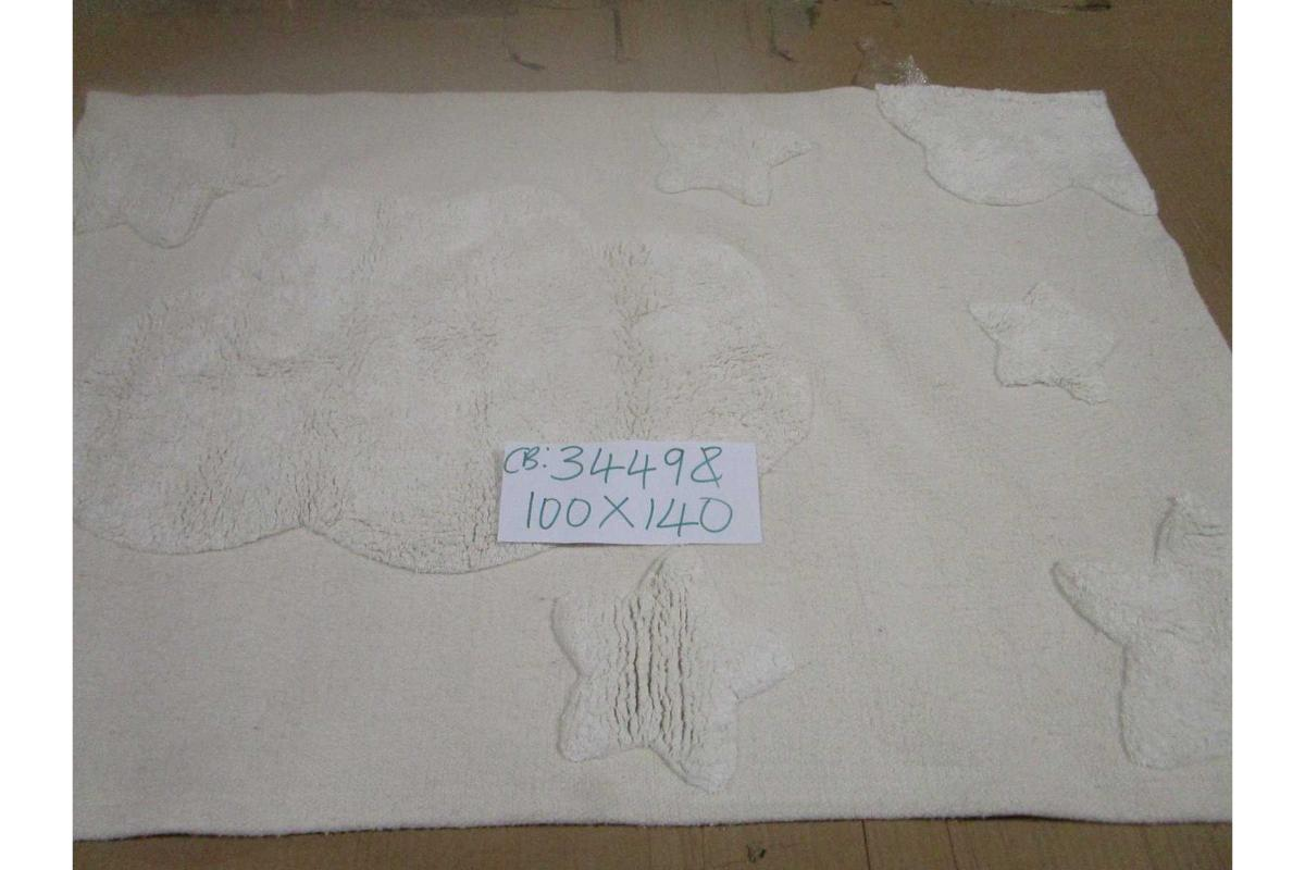 Carpet Embossed 100% Virgin Cotton 1,8 Kg Table Tufted Cloud & Star Design