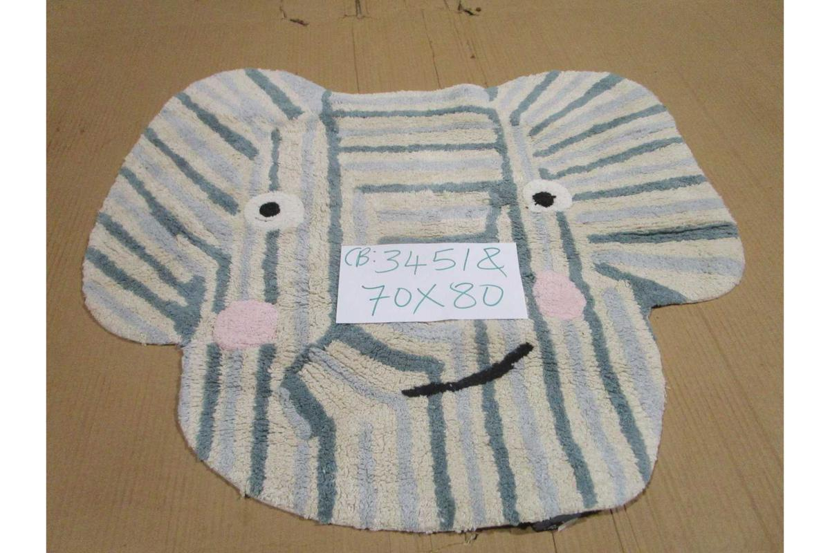 Carpet 100% Cotton 0,7 Kg/Pc Table Tufted Elephant Shape 1cl=