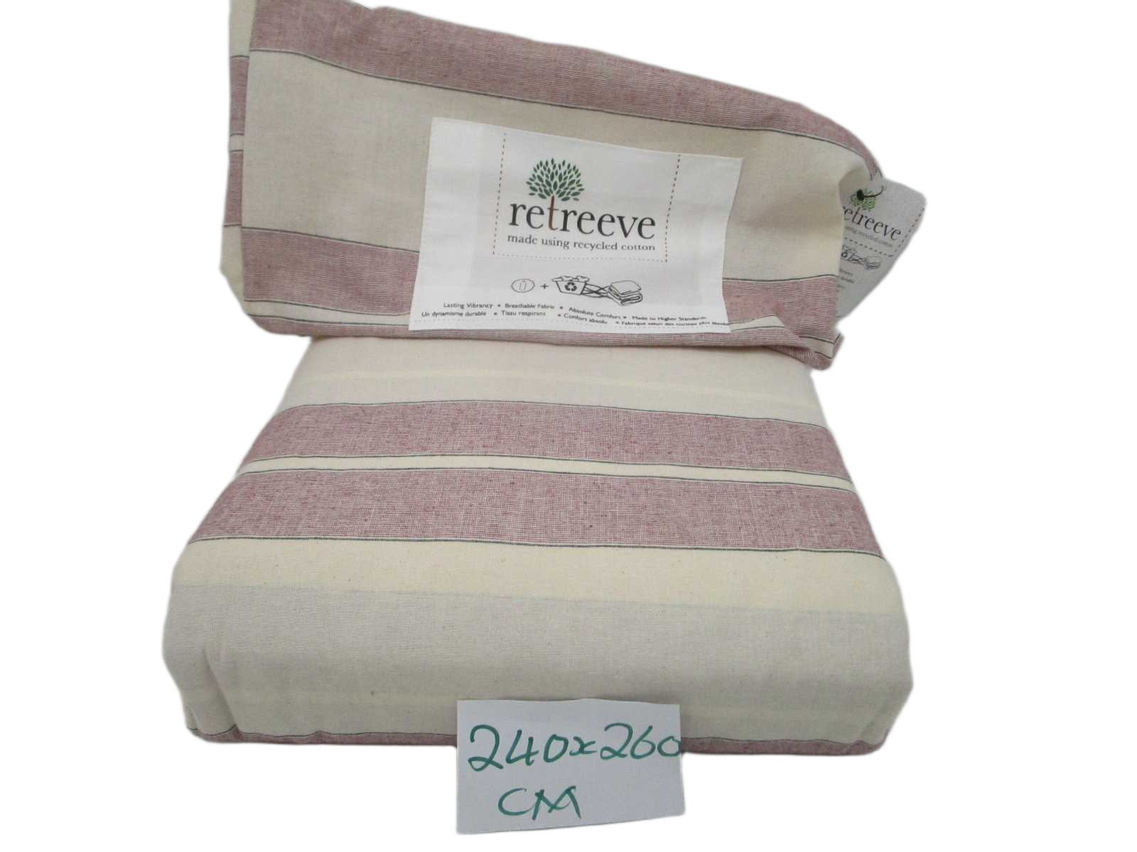 Duvet Cover - 51 Threads - (72x58) 47% Recycled Cotton, 41% Virgin Cotton, 12% Recycled Polyester - Bag Packaging 1cl=