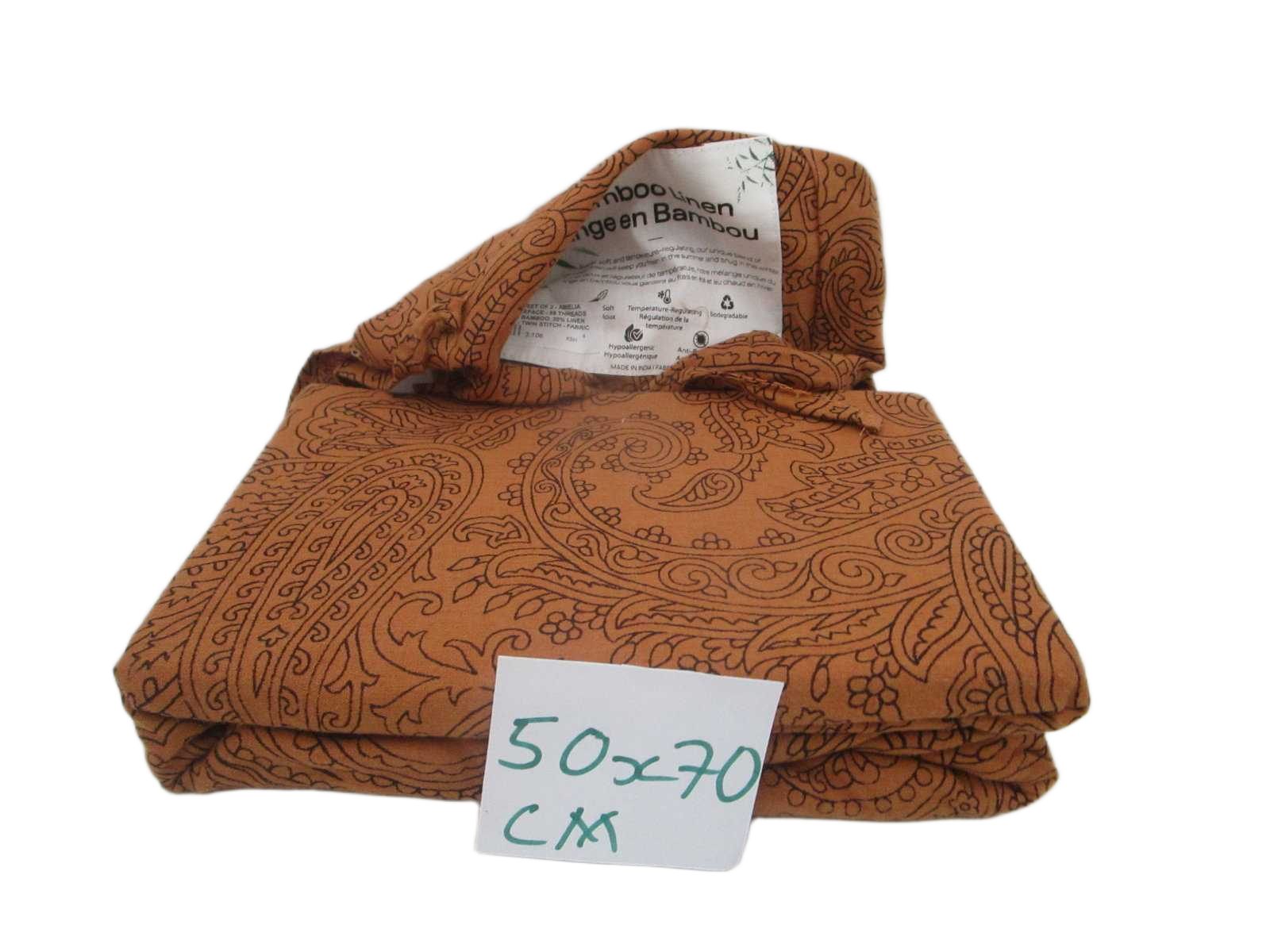 Pillow Case Set Of 2 - Amelia Design Dubleface - 59 Threads (72x52) - 80% Bamboo, 20% Linen Polyester - Twin Stitch - Fabric Packaging With Bows 1cl=