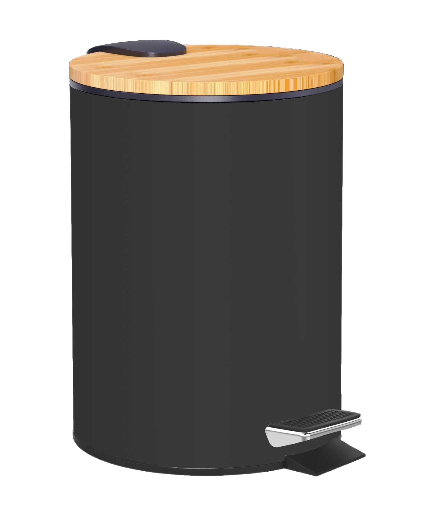 Dust Bin Bamboo Bust Bin 3l - Thickness Body And Lid 0,24 - Soft Closing - Shrink Pack - Brown Export Carton 16,8x24,5cm Matte Black 1cl=