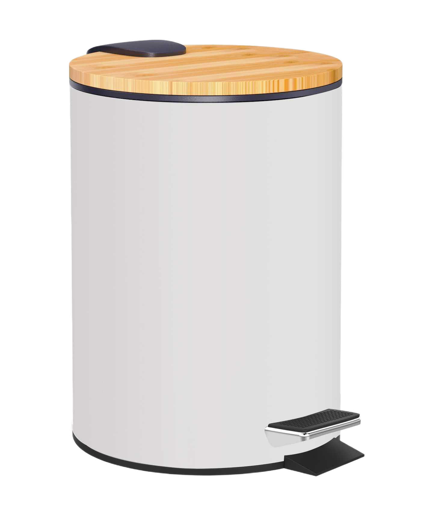 Dust Bin Bamboo Bust Bin 3l - Thickness Body And Lid 0,24 - Soft Closing - Shrink Pack - Brown Export Carton 16,8x24,5cm Matte White 1cl=