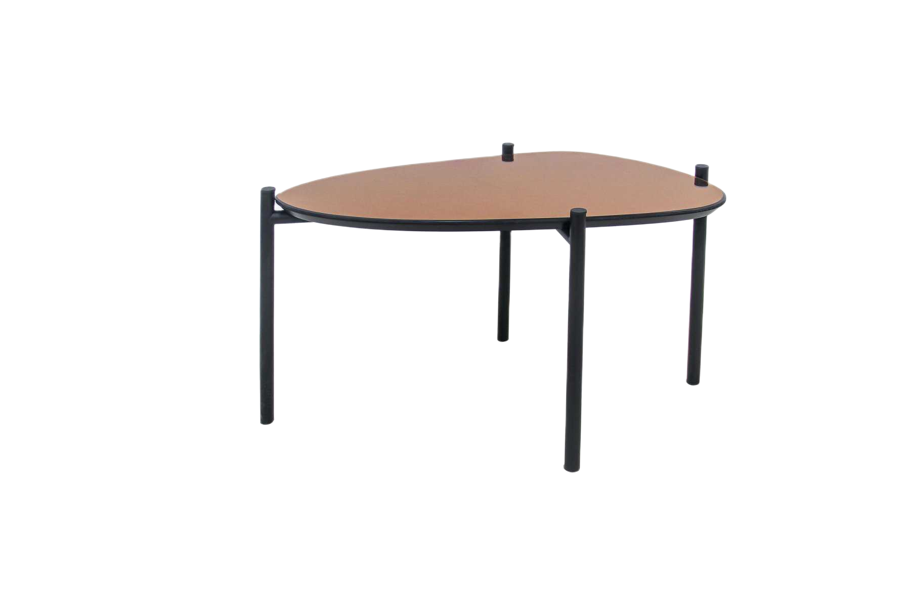 Coffee Table Black Metal Panting Legs + Glass