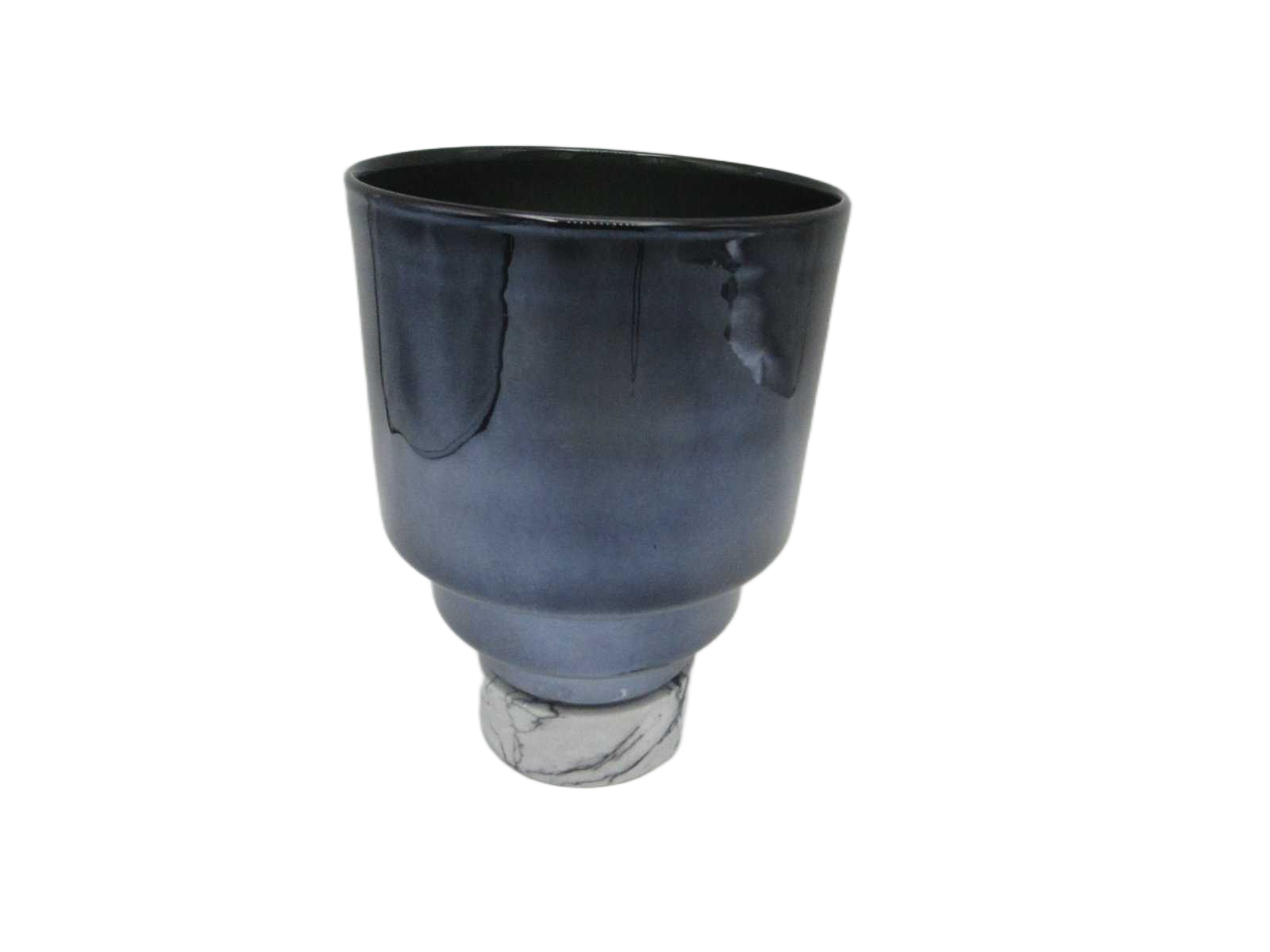 Vase Glass With Grey Marble Base 2 Colour Assorted