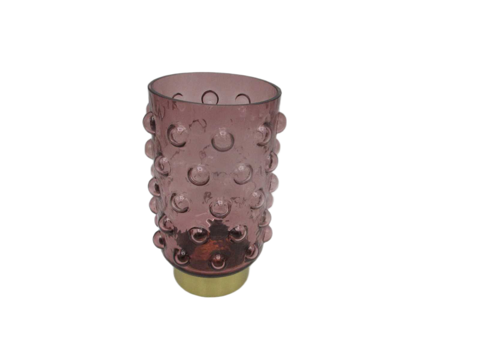 Vase Glass Gold Metal Base 2 Colour Assorted