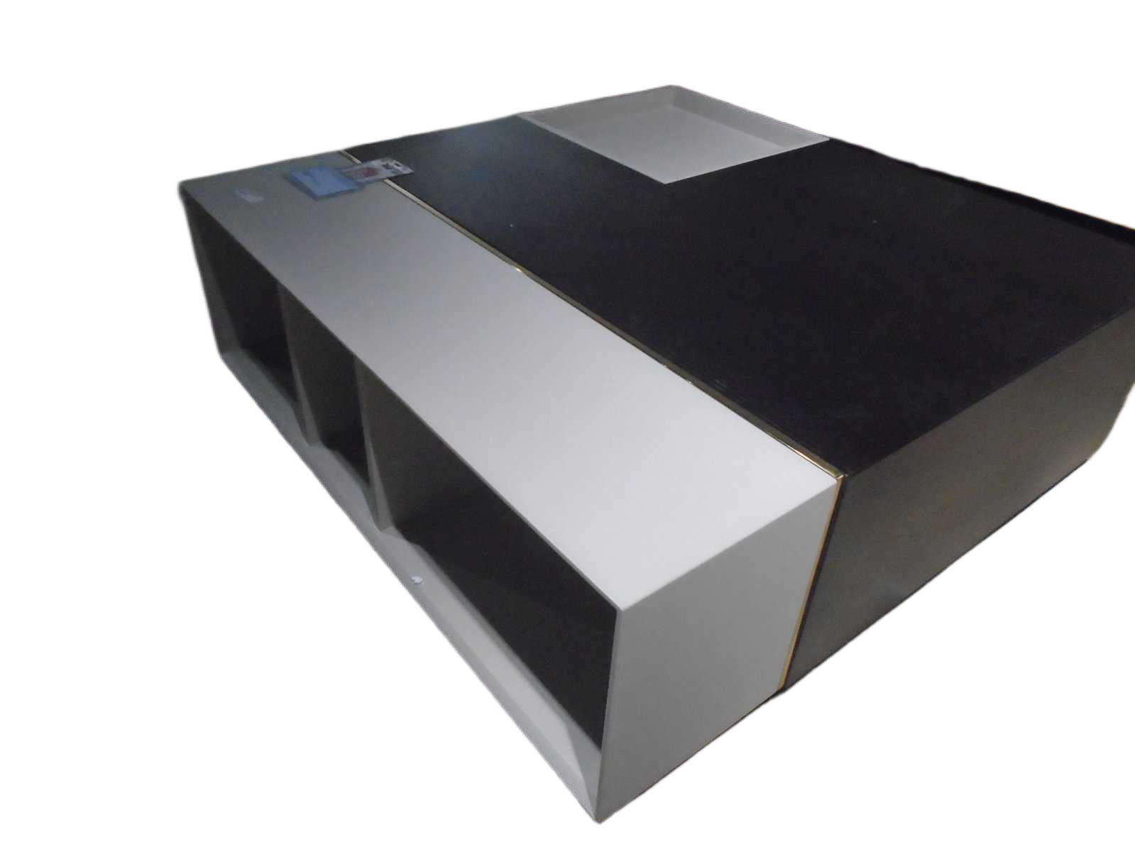 Coffee Table Walnut+white Mdf Stainless Steel 1000*1000*360