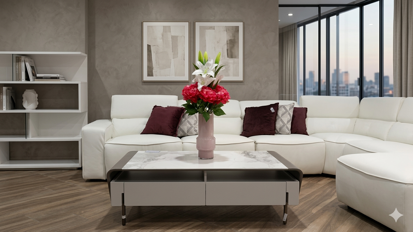 Coffee Table Walnut+grey 6mm Ceramic+mdf Top,steel Black Coating Leg 1300*700*420