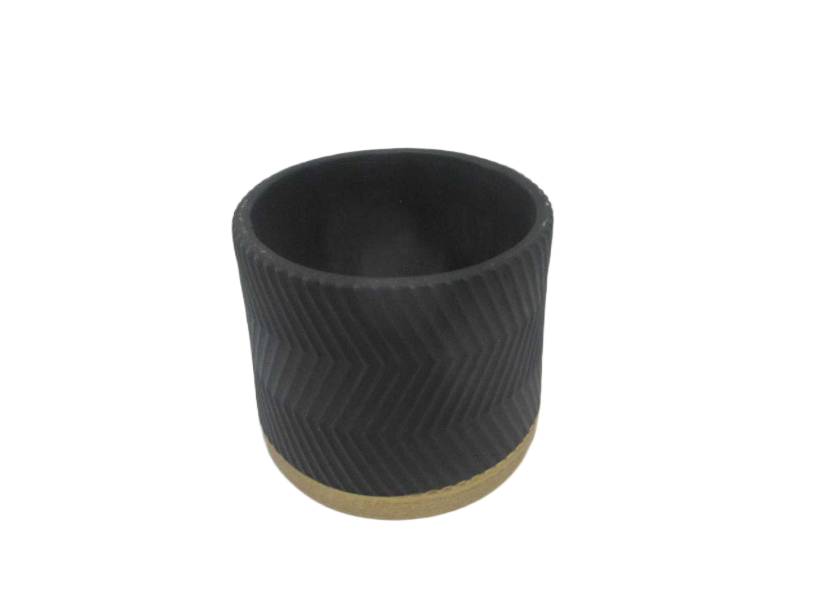 Vase Cement Etnic Design Black - Gold 15,5x15,5x13