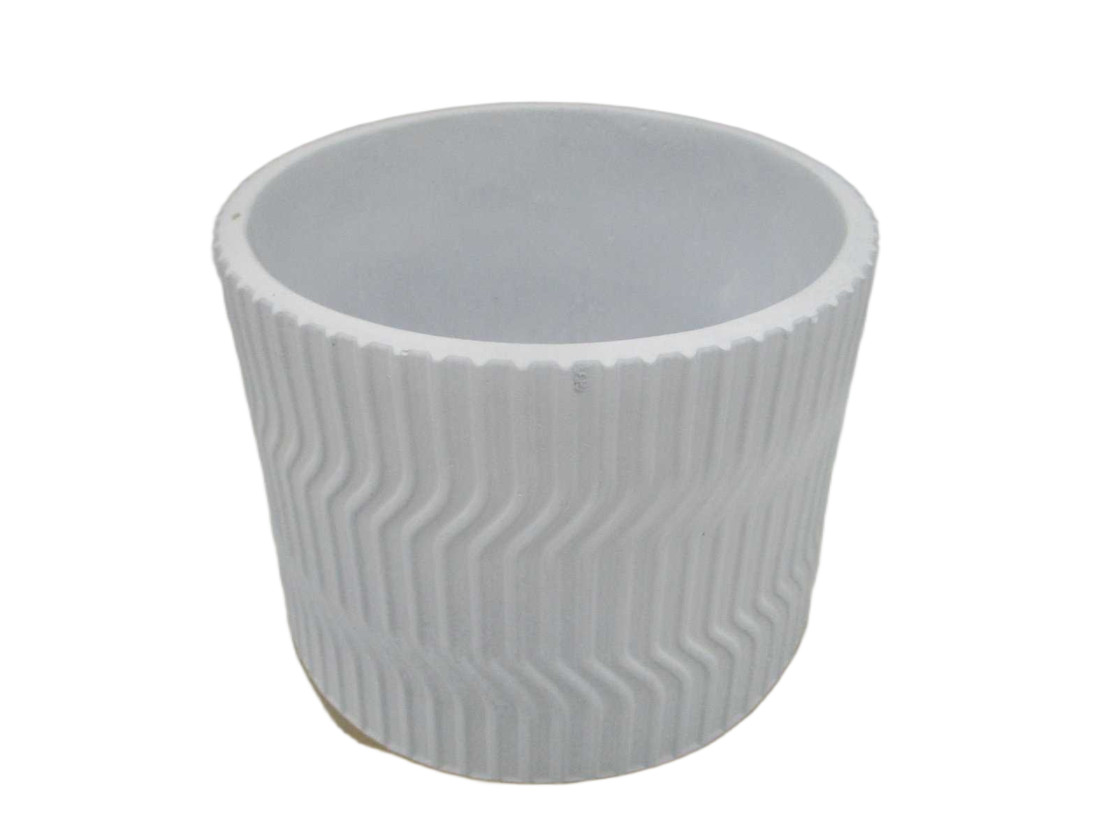 Vase Cement Etnic Design White - Gold 18,3x18,3x15,5
