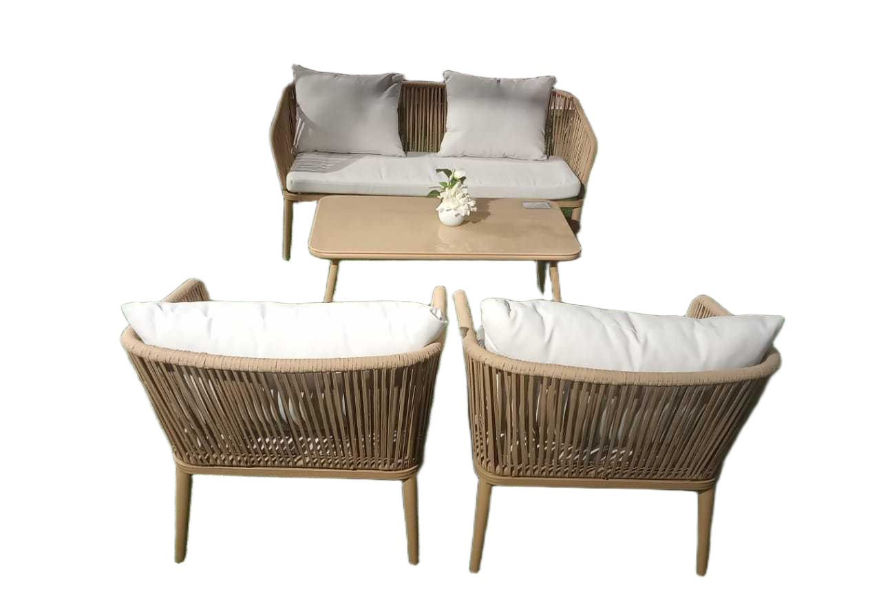 Sofa 2+1+1 Beige Outdoor Set+coffee Table