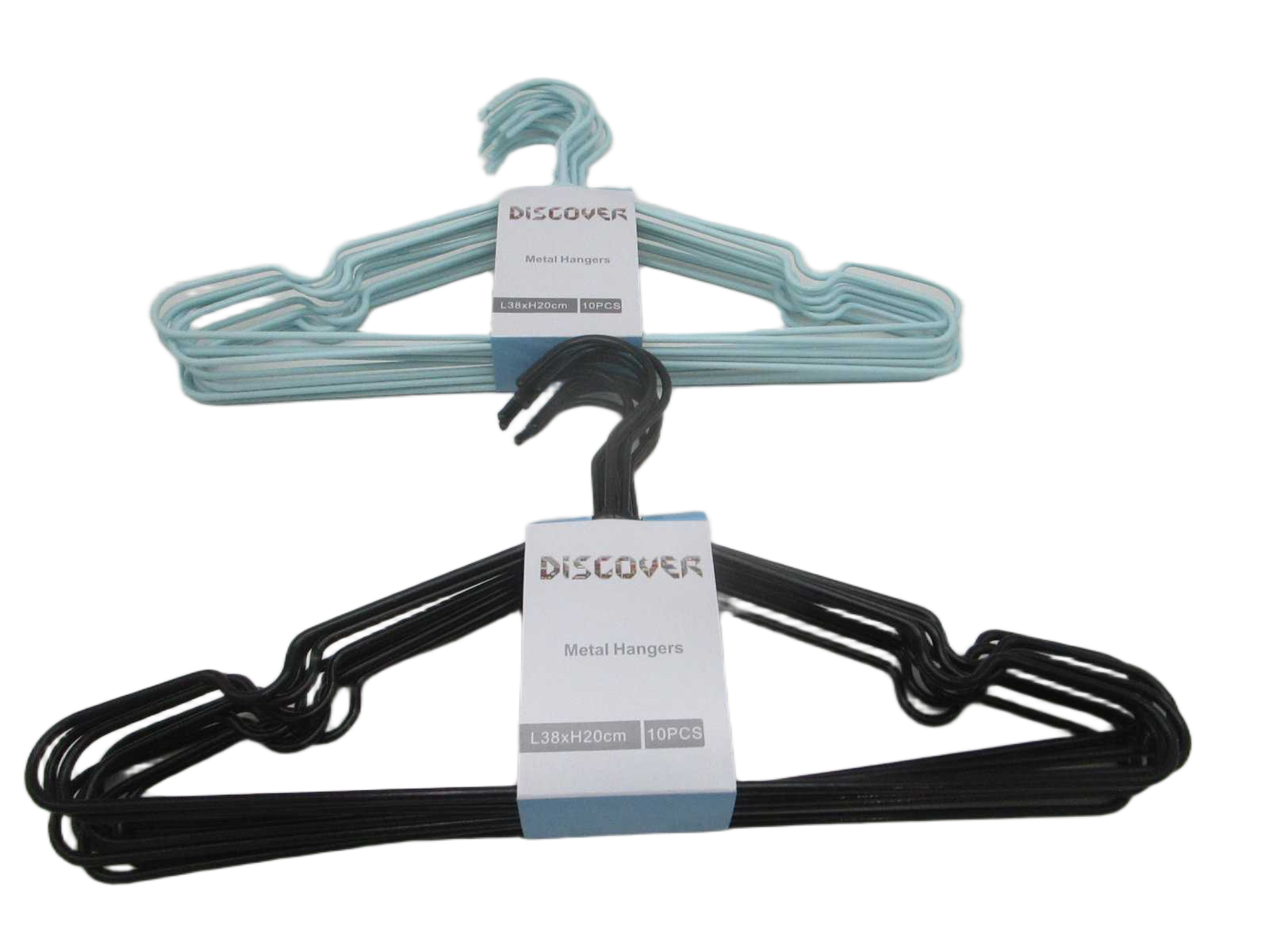 Hanger Set Of 10 Metal With Pvc Paper Card Blue White Black Ass38x20 0.32cm 1cl=