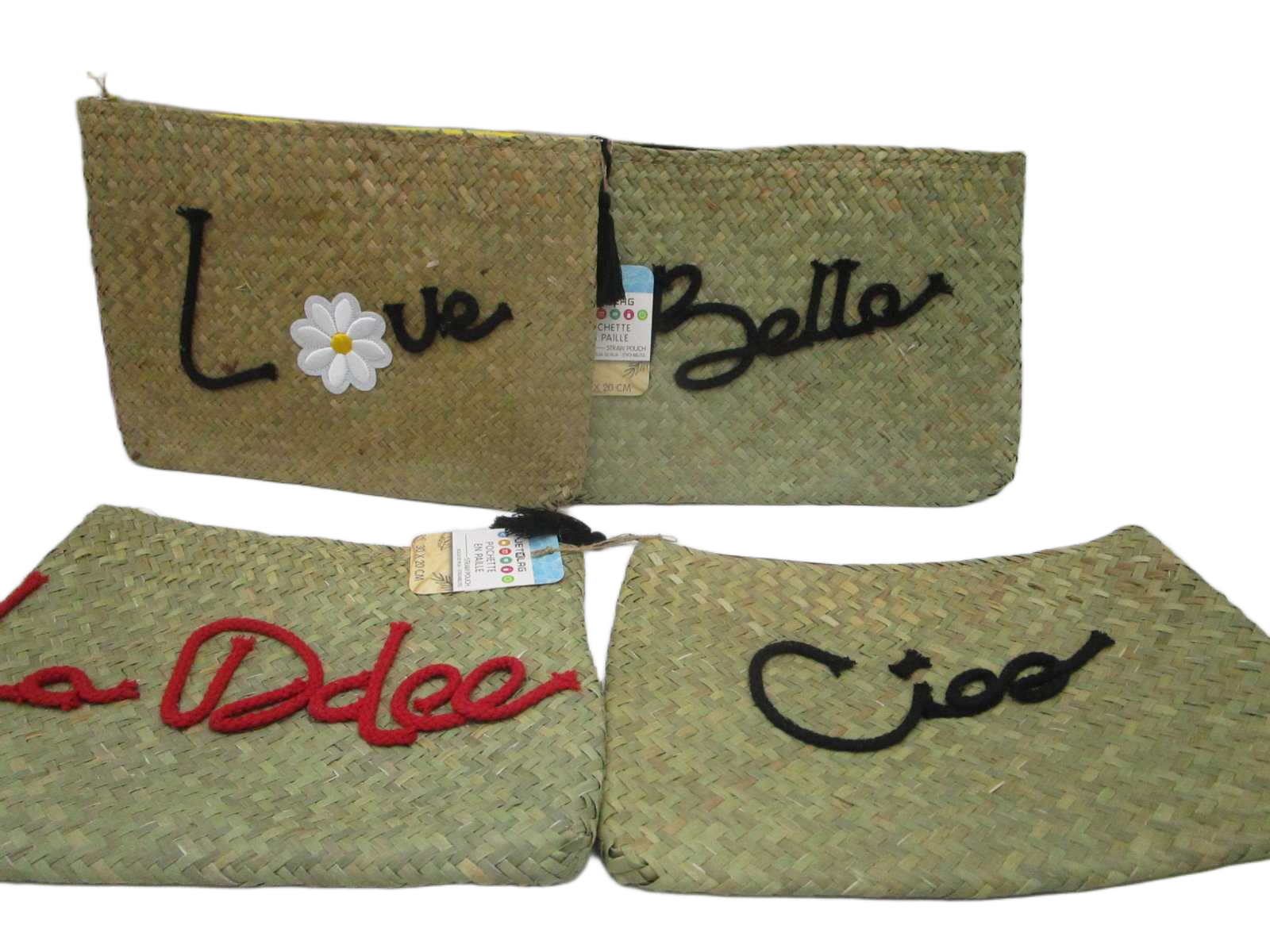 Bag Pochette En Paille 30x20cm M12