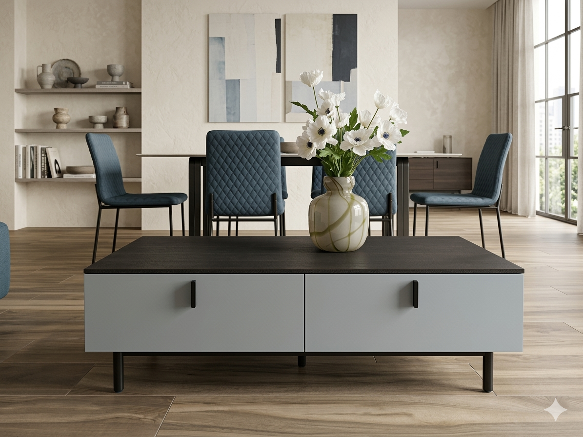 Coffee Table M43 Dark Oak+ M46 Gray 1200*600*400mmh