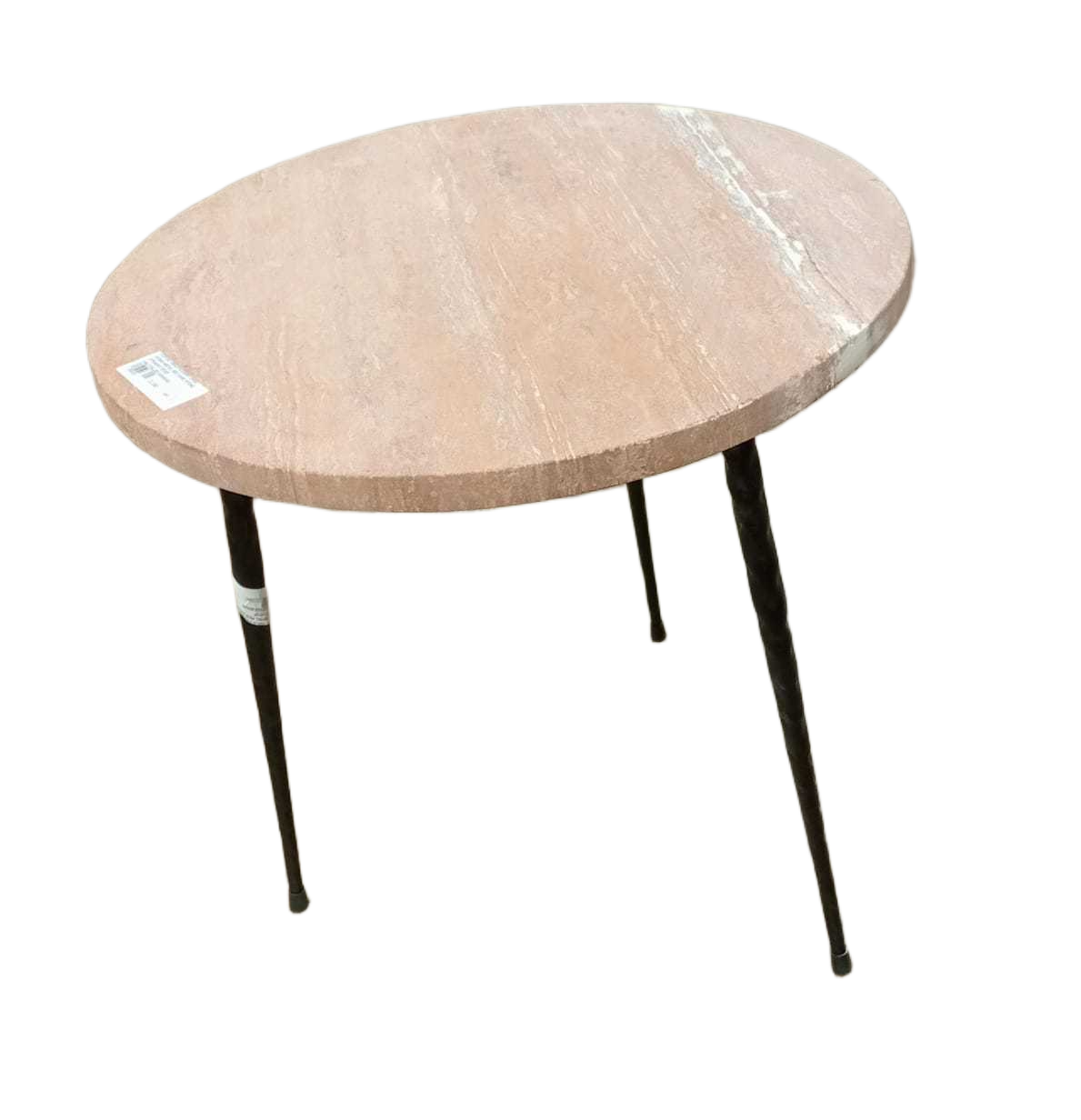 Coffee Table Pink Elegant Sand Stone+metal Red Sand Stone Straight Edge Half Filled 40x40x40