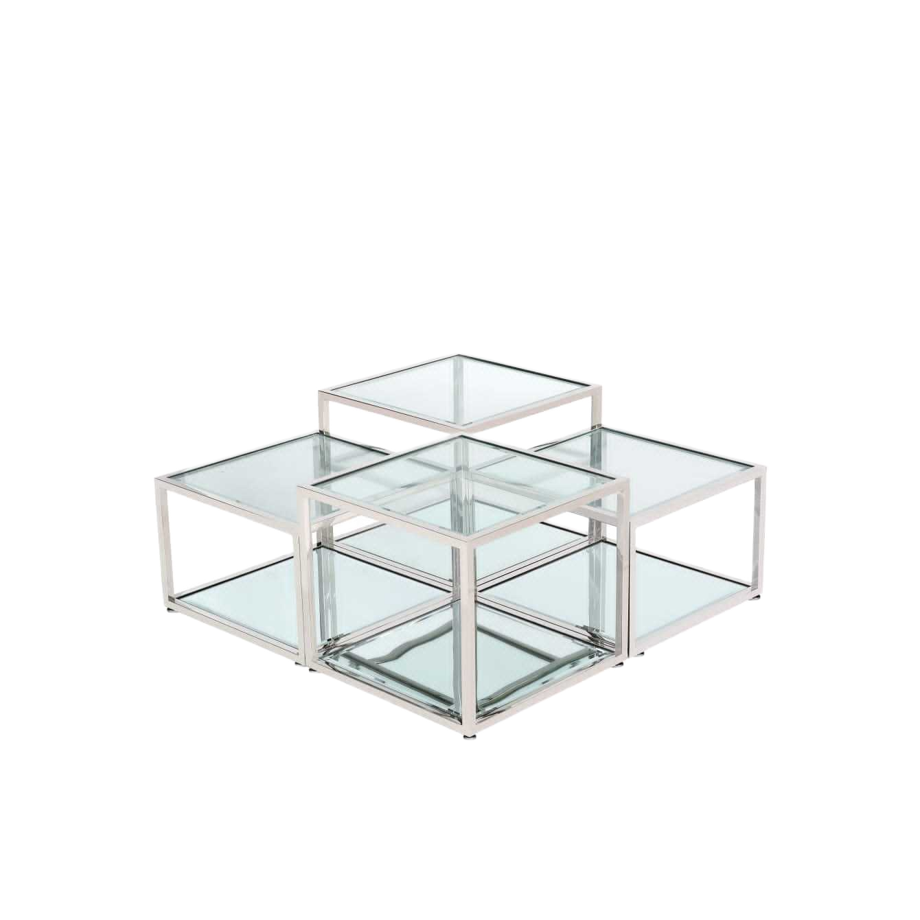 Coffee Table Silver Set Of 4 100*100*45