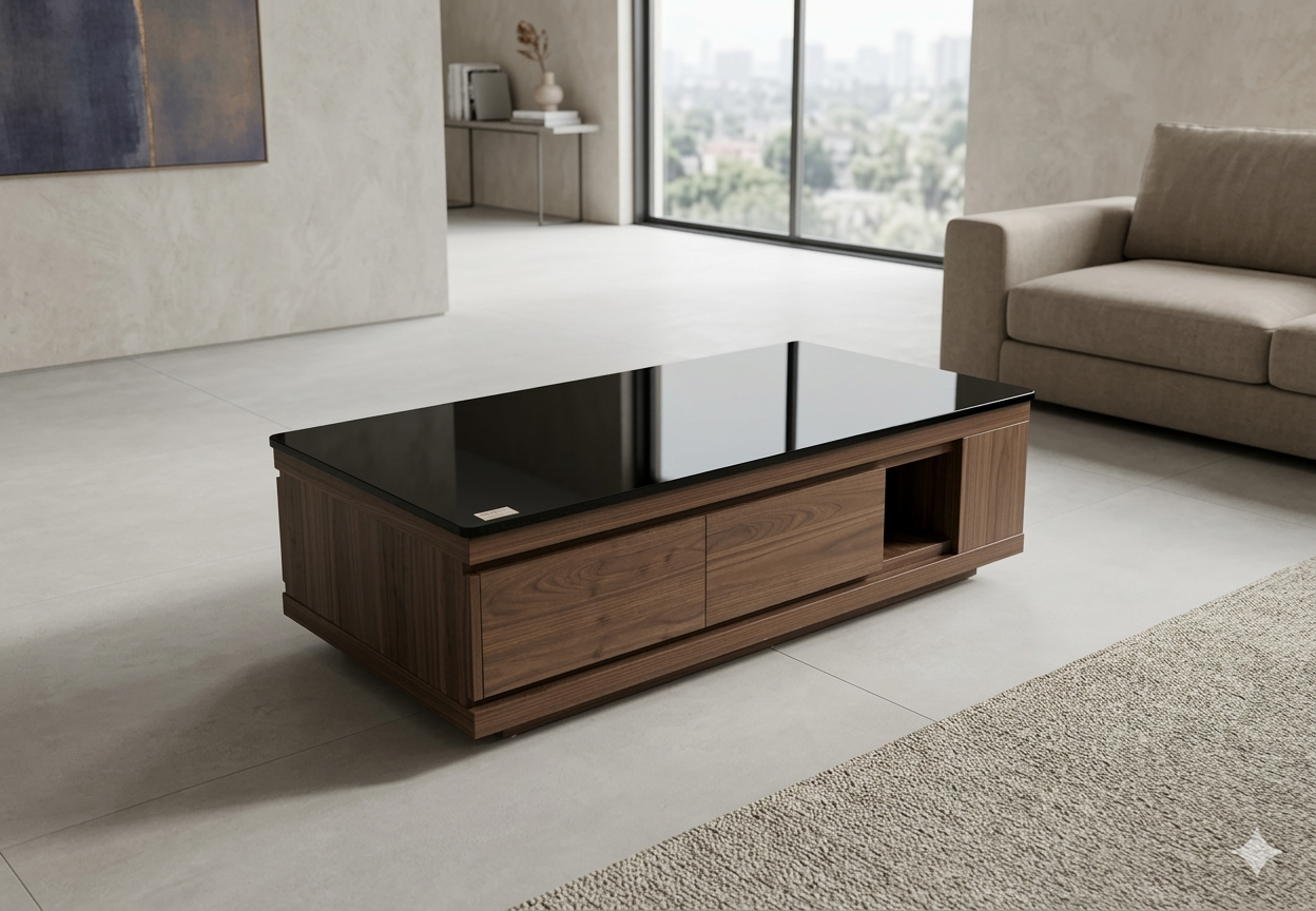 Coffee Table Melamine Laminated Black Cherry+black 1200*600*380mm