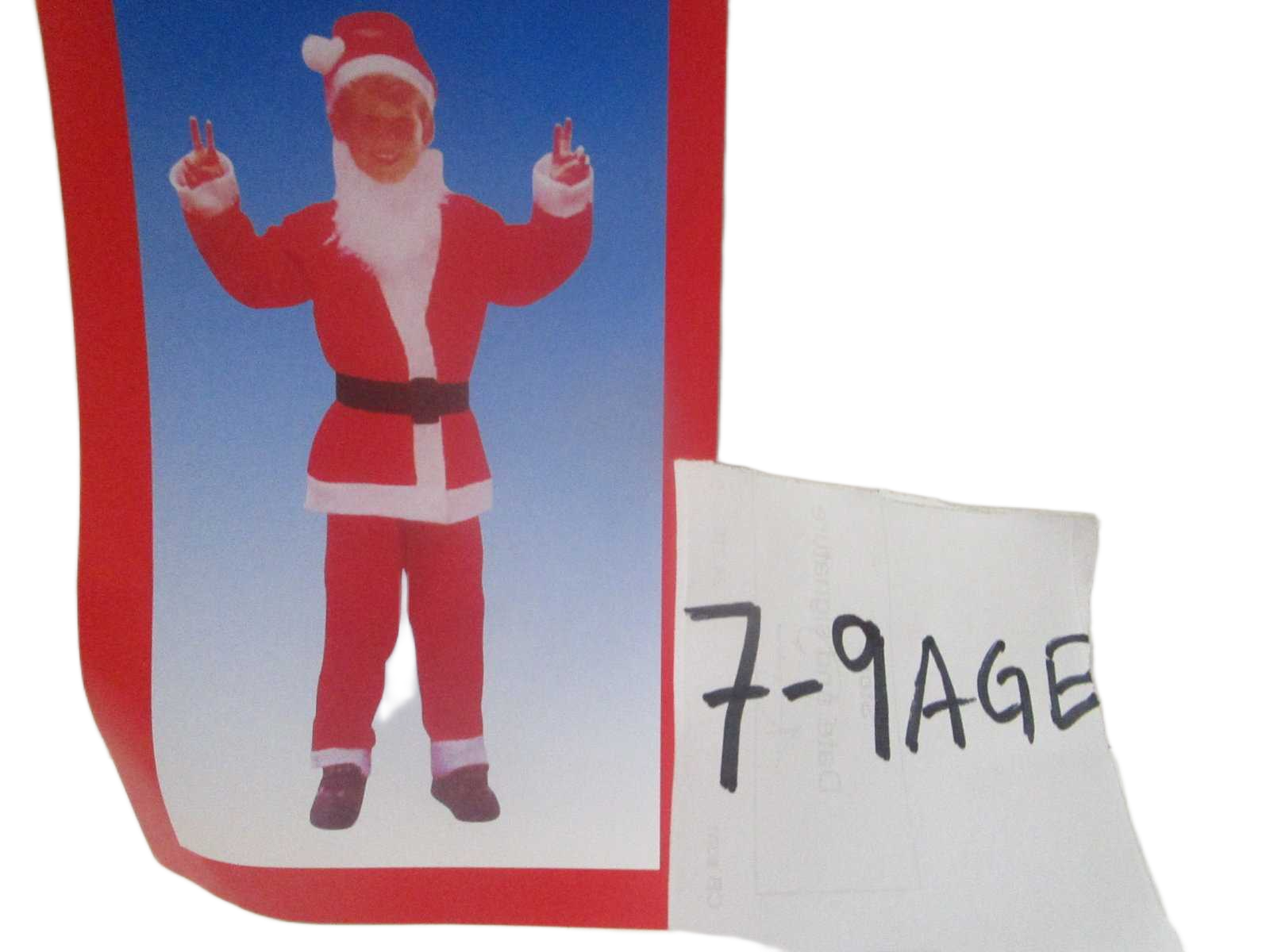 Santa Suit(Boy) Set Of 5pcs Velvet Packing:pe Bag W Hook As Sample 7-9 Age