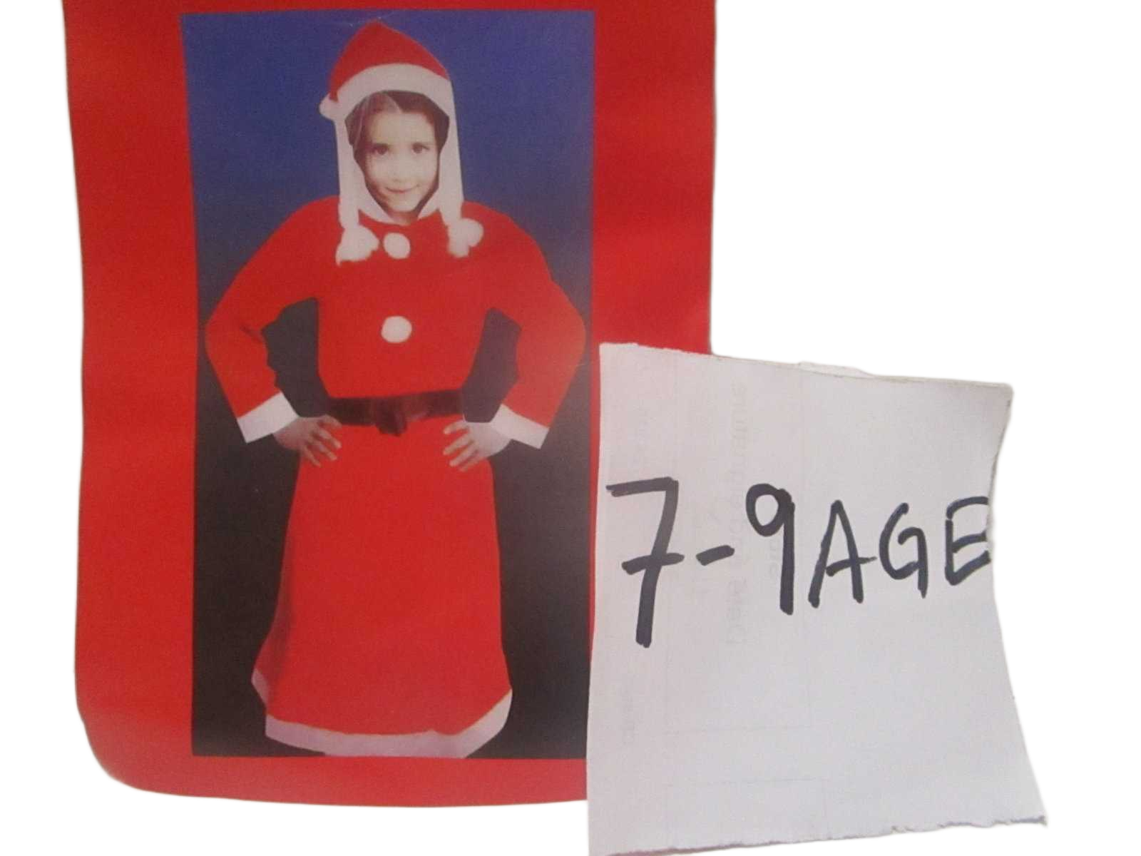 Santa Suit(Girl) Set Of 3pcs Velvet Packing:pe Bag W Hook As Sample 7-9 Age