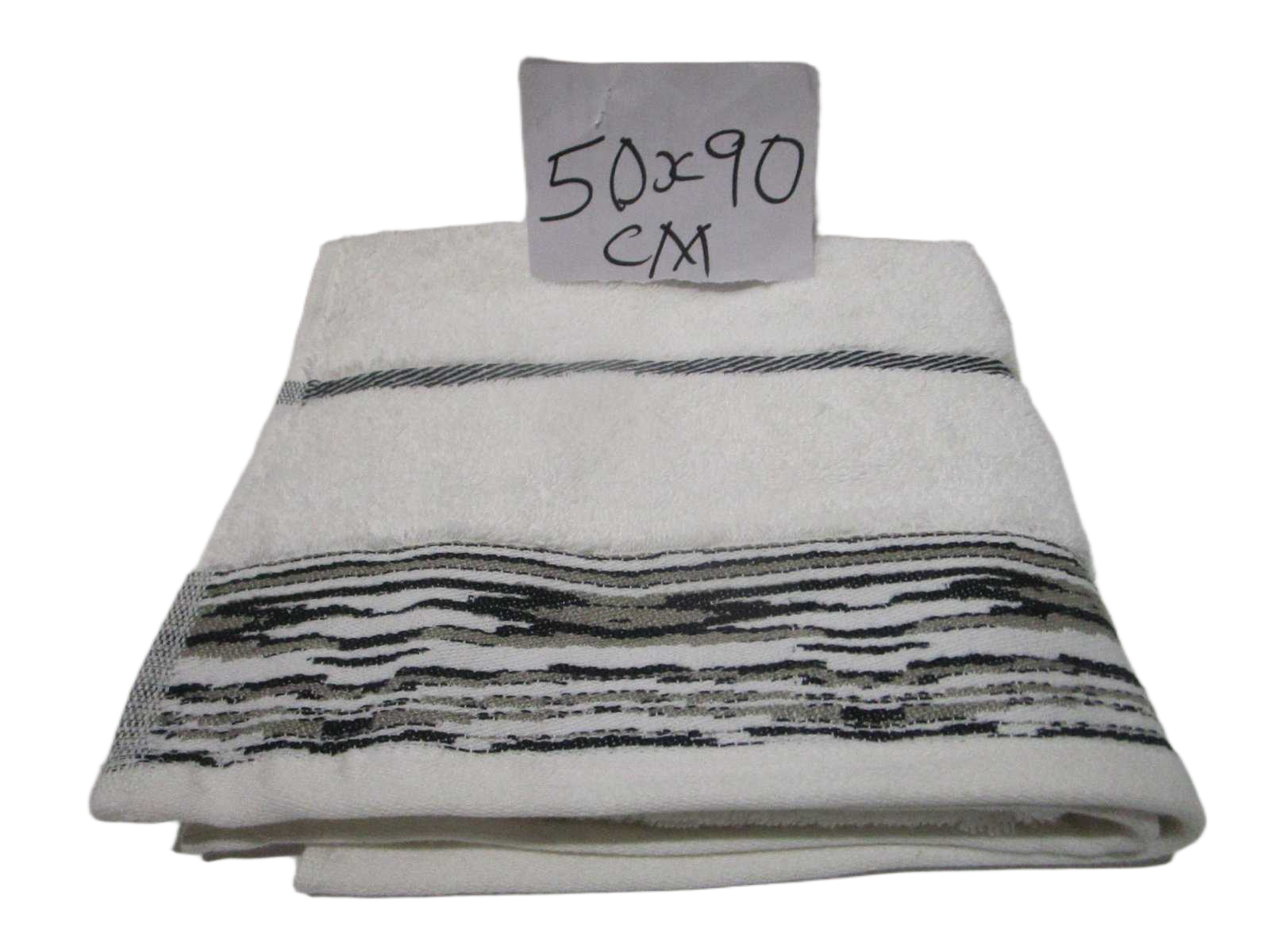 Towel Capricious - Plain Dyed Jacquard - Single Ply - 550 Gsm - Combed Cotton- Polyester Insert Stripes