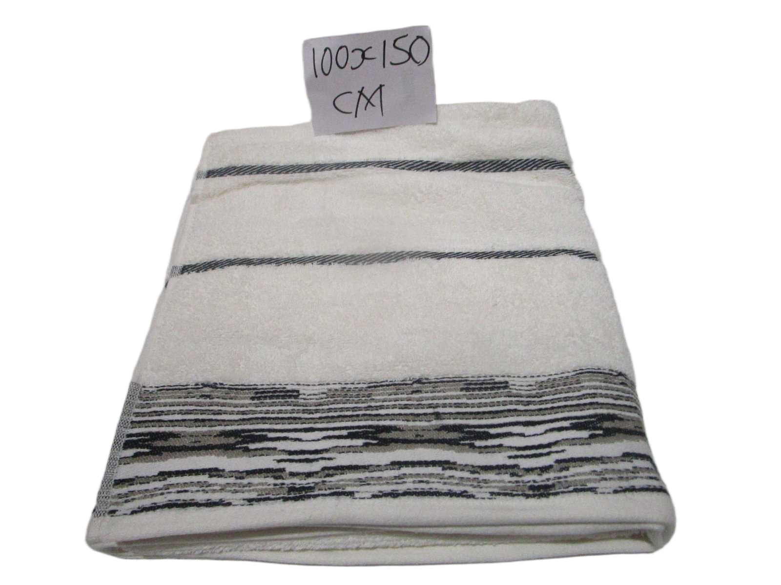 Towel Capricious - Plain Dyed Jacquard Towel - Single Ply - 550 Gsm - Combed Cotton- Polyester Insert Stripes