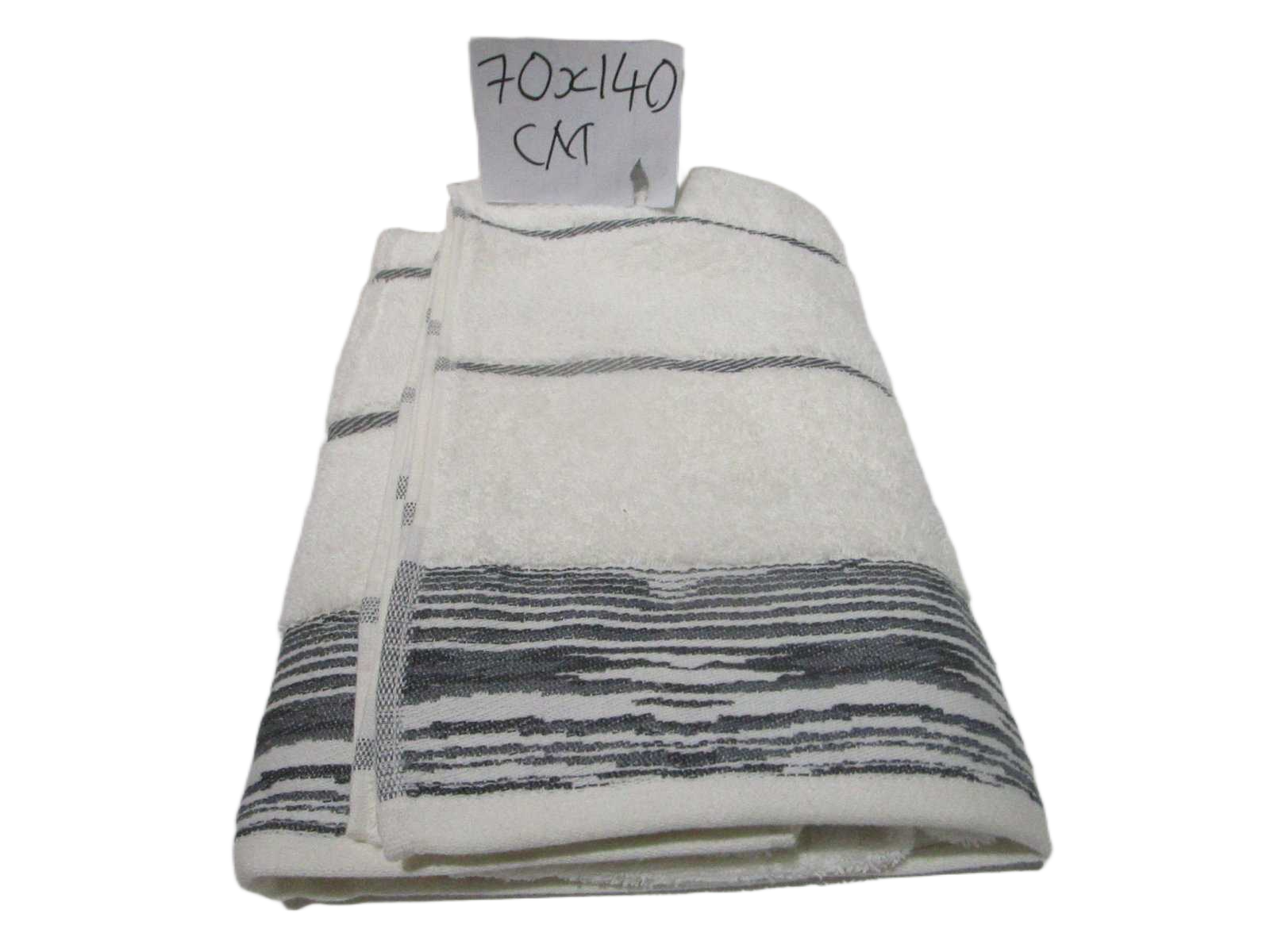 Towel Capricious - Plain Dyed Jacquard Towel - Single Ply - 550 Gsm - Combed Cotton- Polyester Insert Stripes