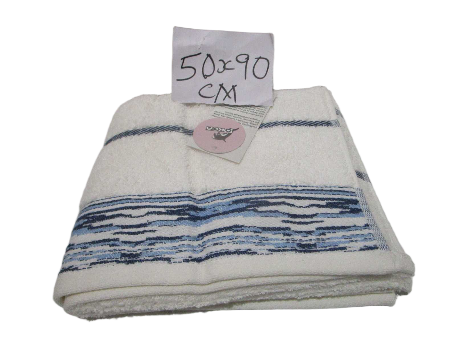 Towel Capricious - Plain Dyed Jacquard Towel - Single Ply - 550 Gsm - Combed Cotton- Polyester Insert Stripes