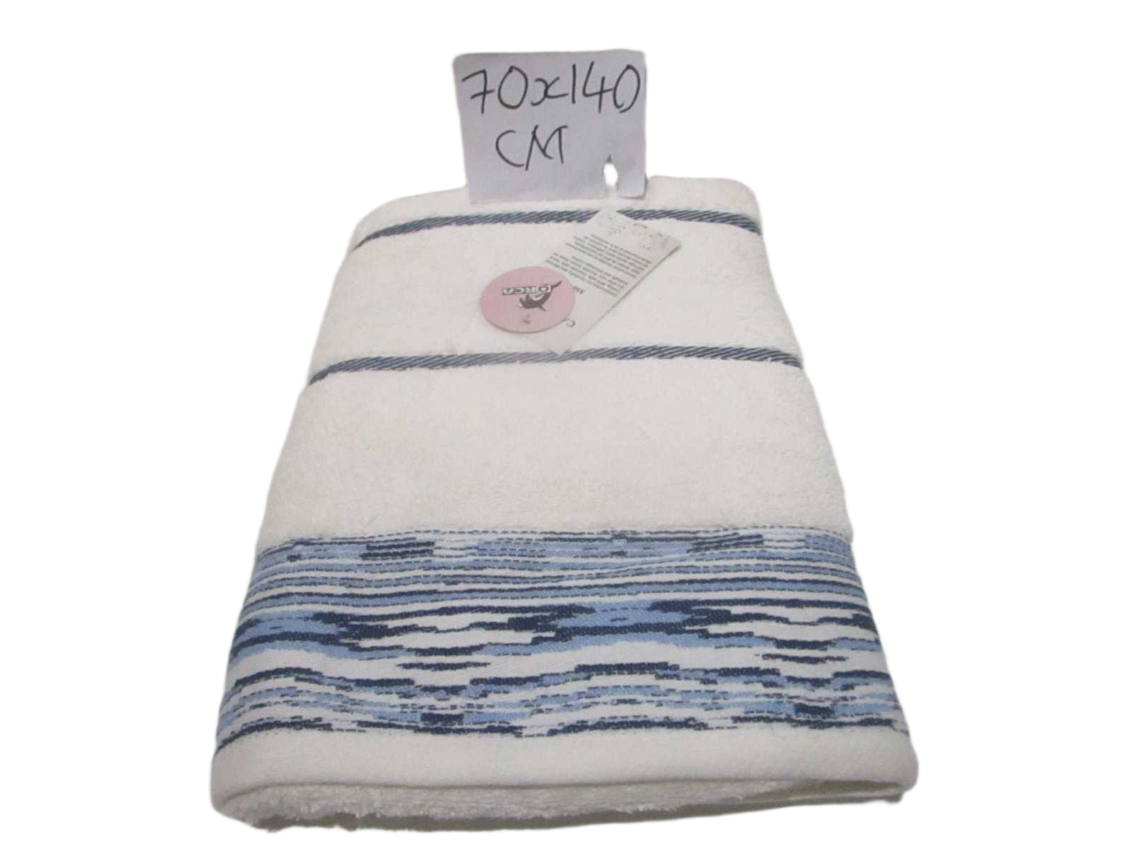 Towel Capricious - Plain Dyed Jacquard Towel - Single Ply - 550 Gsm - Combed Cotton- Polyester Insert Stripes