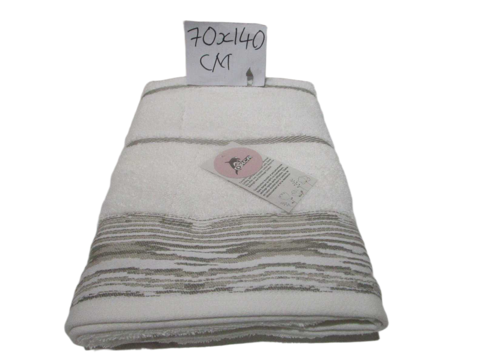Towel Capricious - Plain Dyed Jacquard Towel - Single Ply - 550 Gsm - Combed Cotton- Polyester Insert Stripes